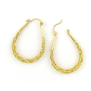 Basketweave Gold Hoop Earring
