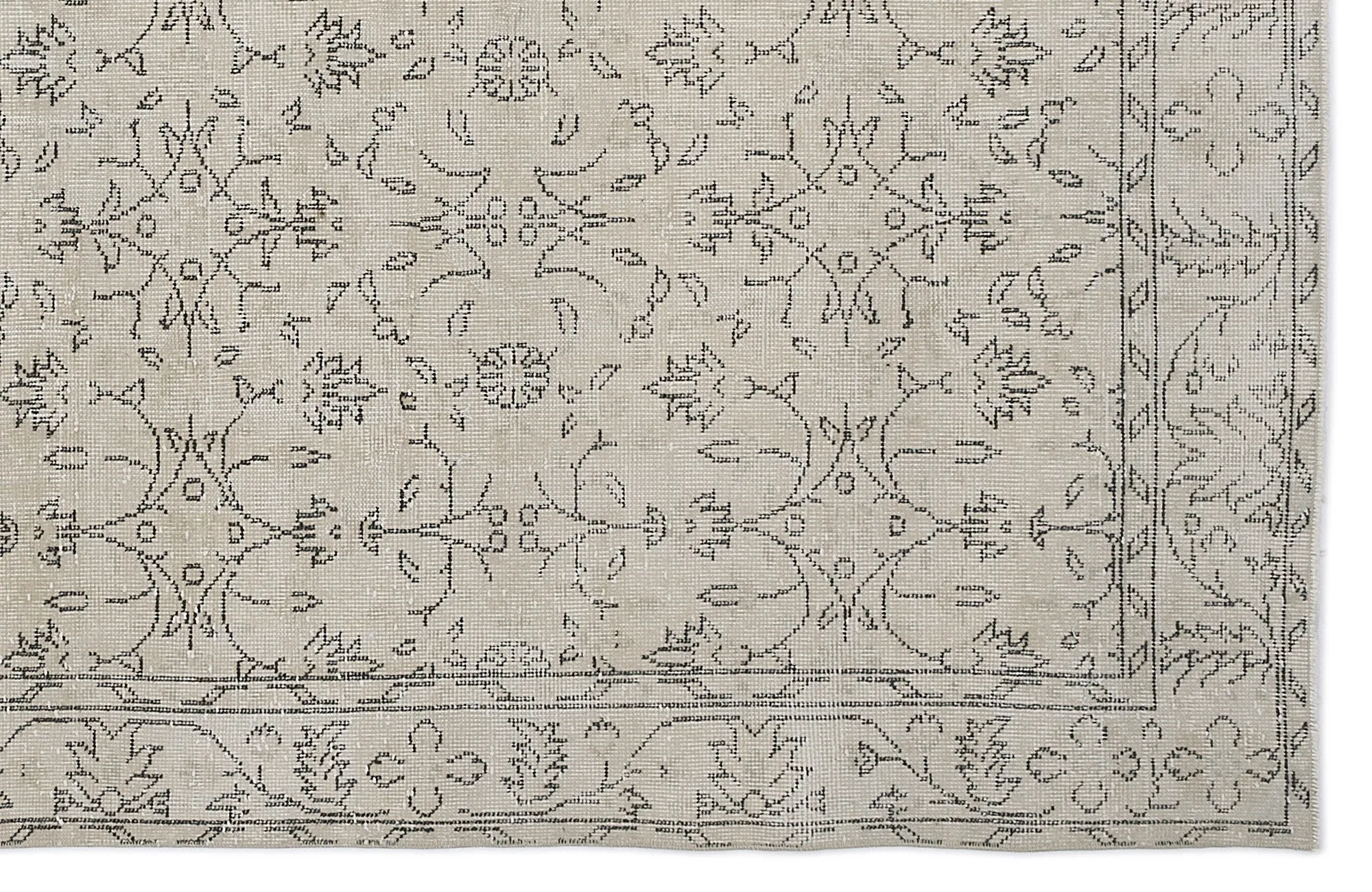 Beige Over Dyed Rug I Traditional Design Rug | Turkish Rug | Hand Weaving Rug  | Bedroom Rug | Wool Rug | Vintage Rug | Tumbled Rug  | Naturel Rug | Boho Rug I 6'3'' x 9'7'' ft 190 x 293 cm
