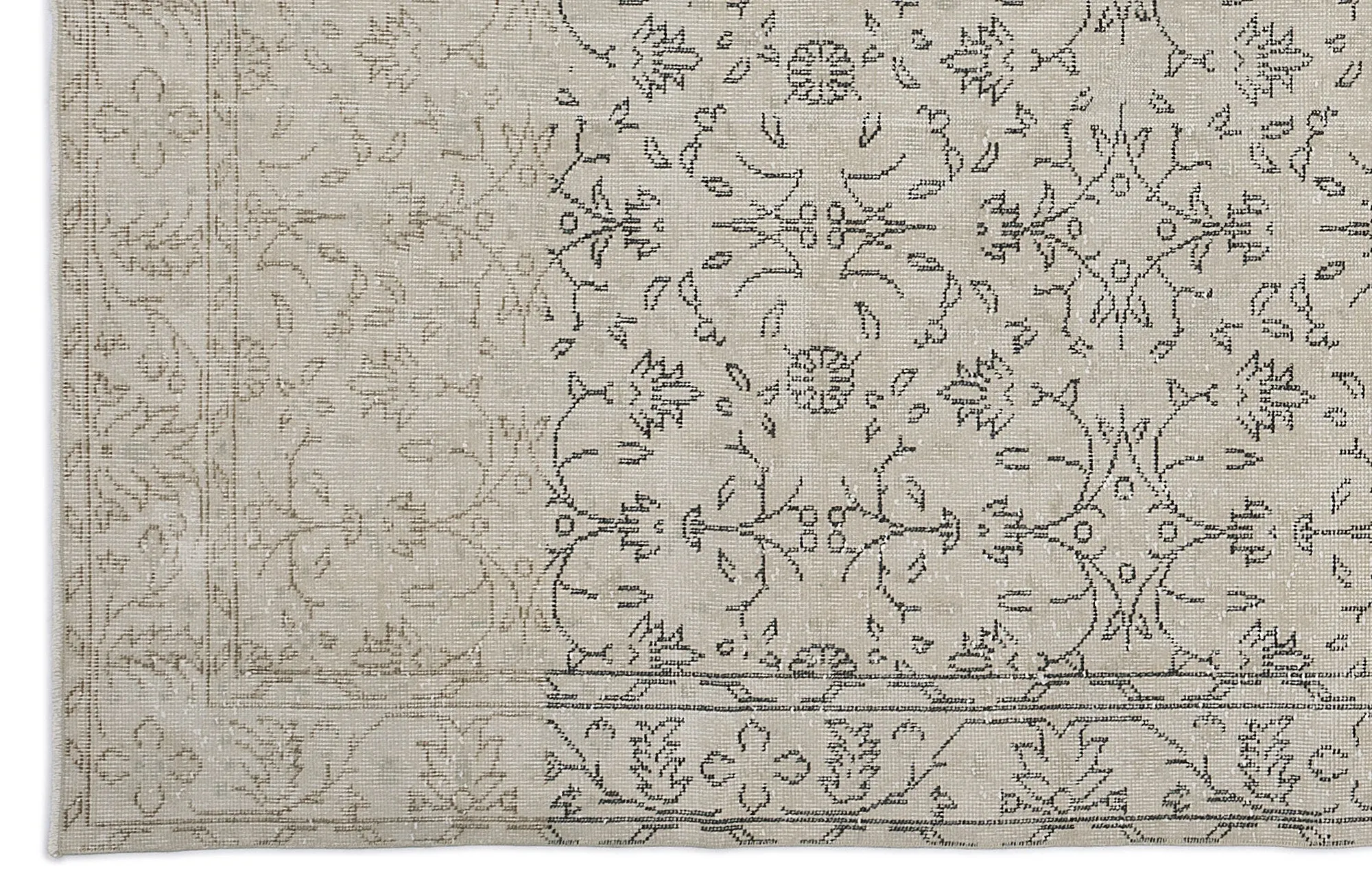 Beige Over Dyed Rug I Traditional Design Rug | Turkish Rug | Hand Weaving Rug  | Bedroom Rug | Wool Rug | Vintage Rug | Tumbled Rug  | Naturel Rug | Boho Rug I 6'3'' x 9'7'' ft 190 x 293 cm