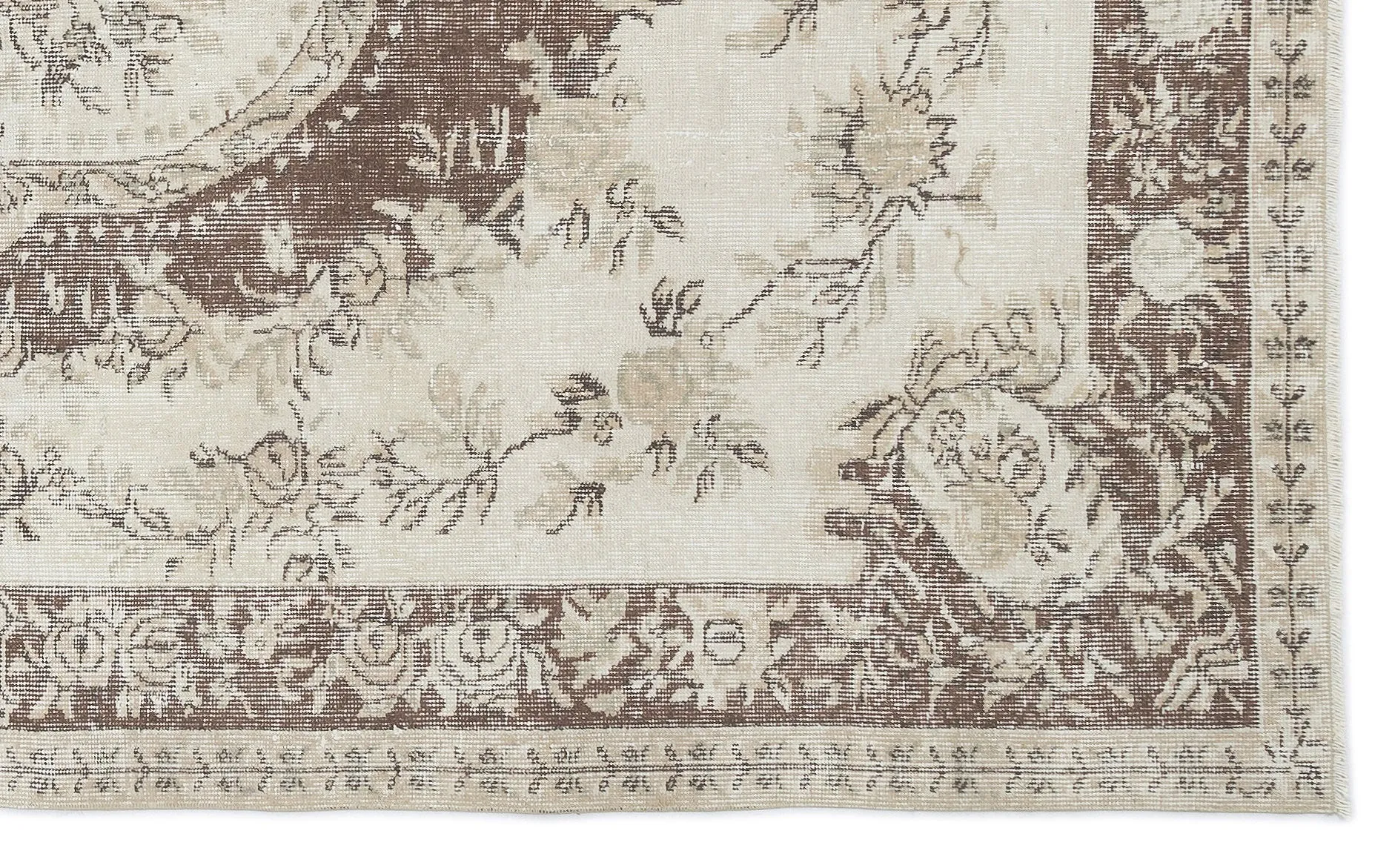 Beige Over Dyed Rug | Traditional Design Rug | Turkish Rug | Hand Weaving Rug  | Bedroom Rug | Wool Rug | Vintage Rug | Patterned Rug | Retro Rug | Naturel Rug  | Boho Rug I  5'6'' x 8'11'' ft 167 x 273 cm