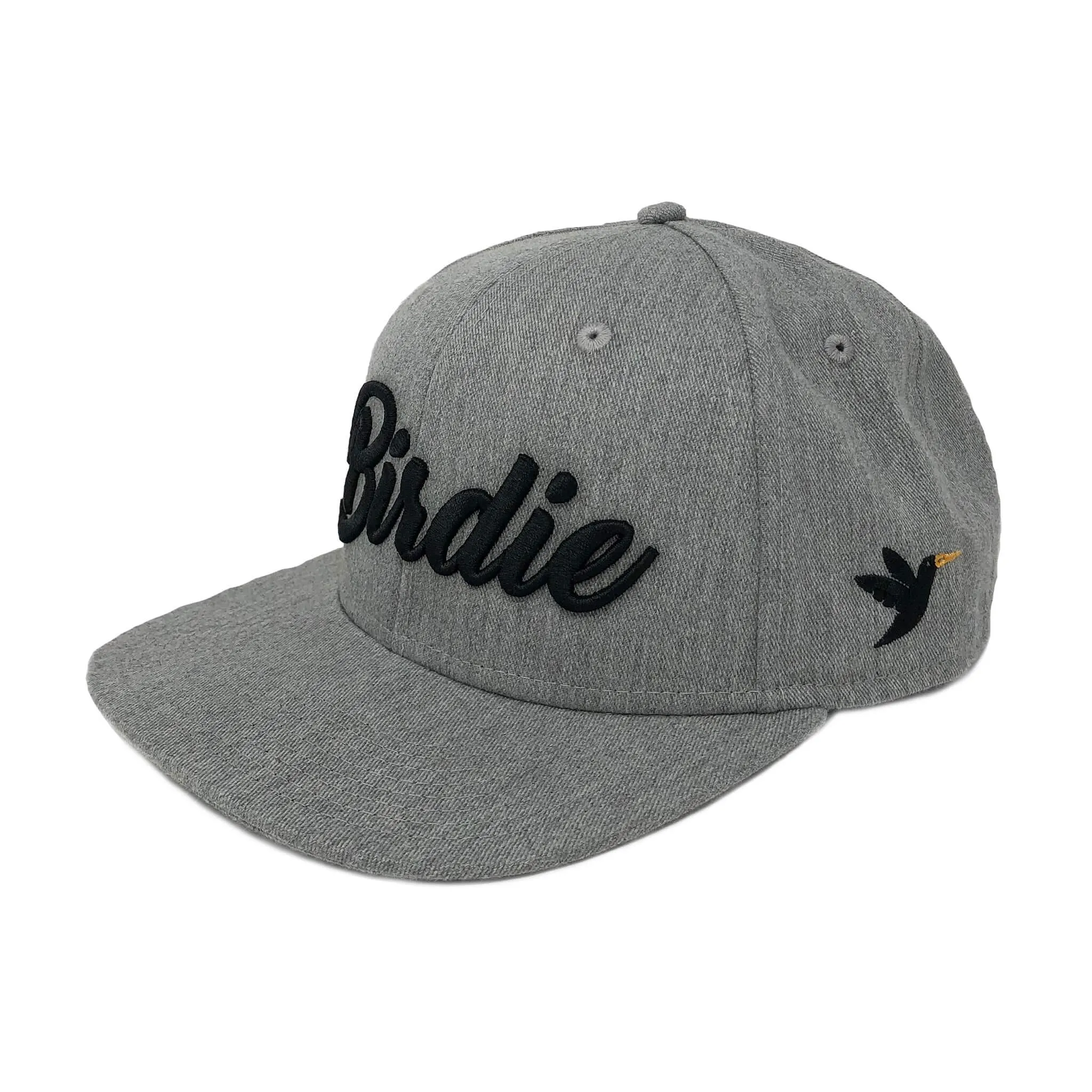 Birdie Hat - Grey on Black