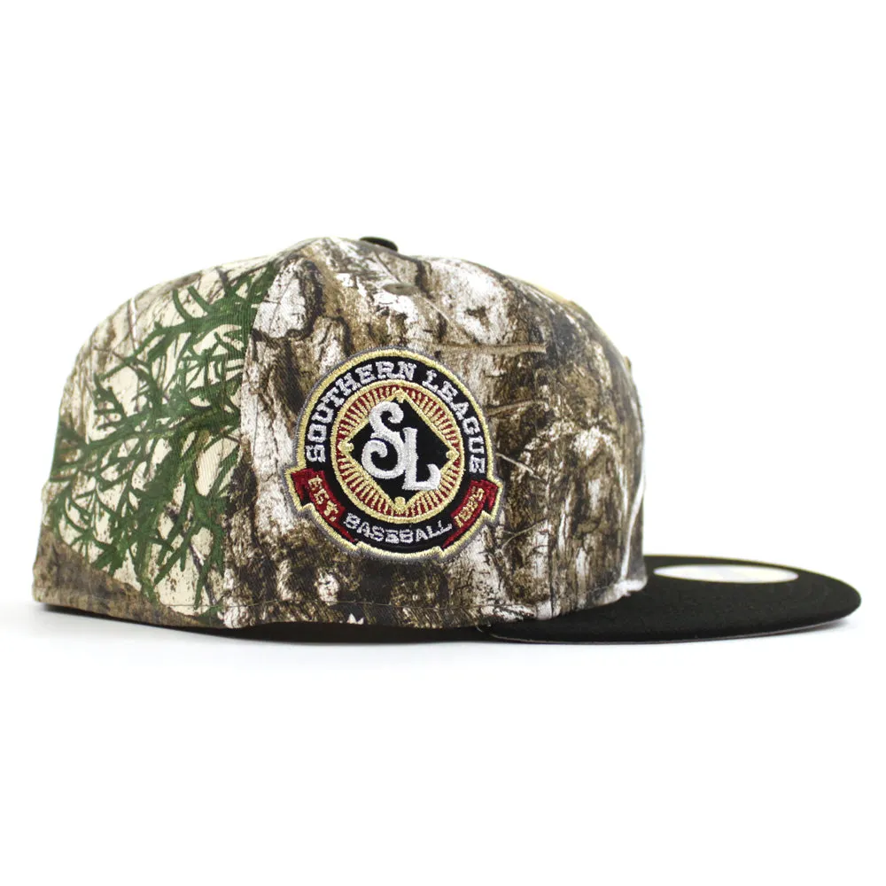 Birmingham Barons Southern League Patch New Era 59Fifty Fitted hats (RealTree Camo Black and Green UNDER BRIM)