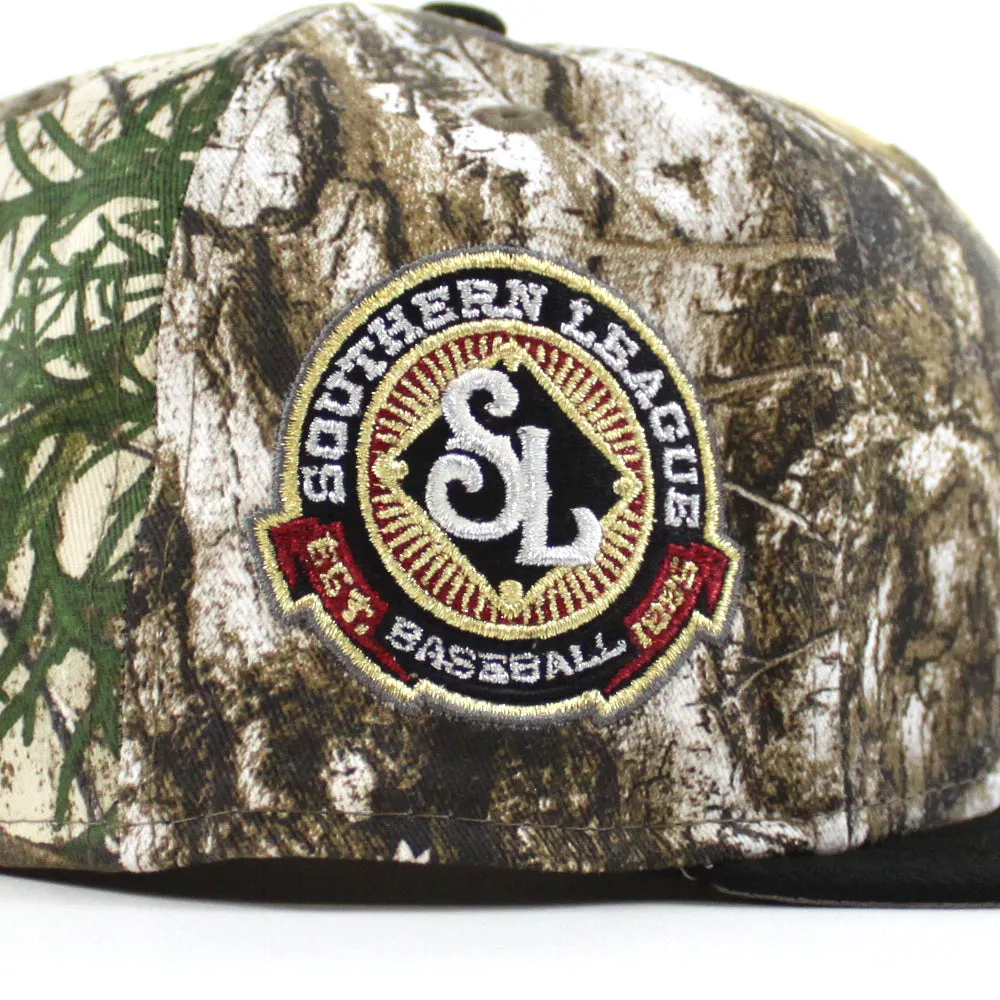 Birmingham Barons Southern League Patch New Era 59Fifty Fitted hats (RealTree Camo Black and Green UNDER BRIM)