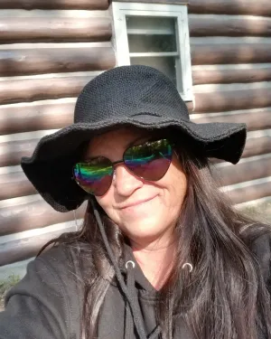 Black Jute Wired Brim Hat