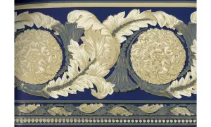 Black Leafy Floral Design VT4679B Wallpaper Border