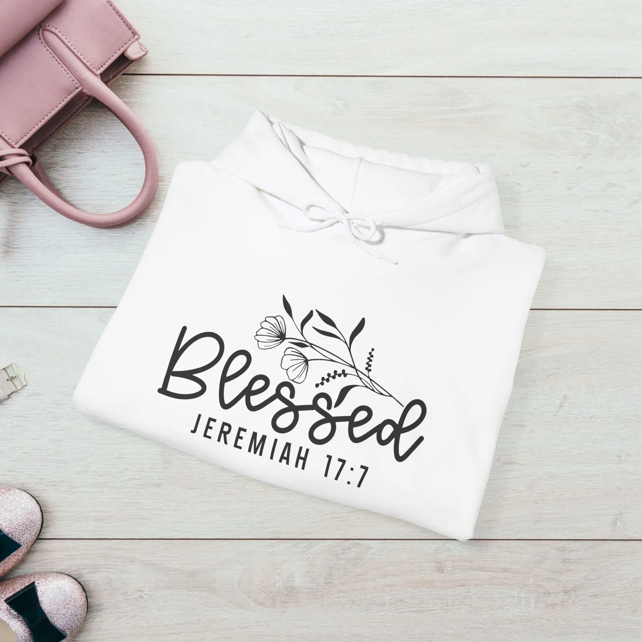 Blessed Hooded Sweatshirt | Jeremiah 17:7 | Cozy Unisex Sweatshirt for Faith & Inspiration