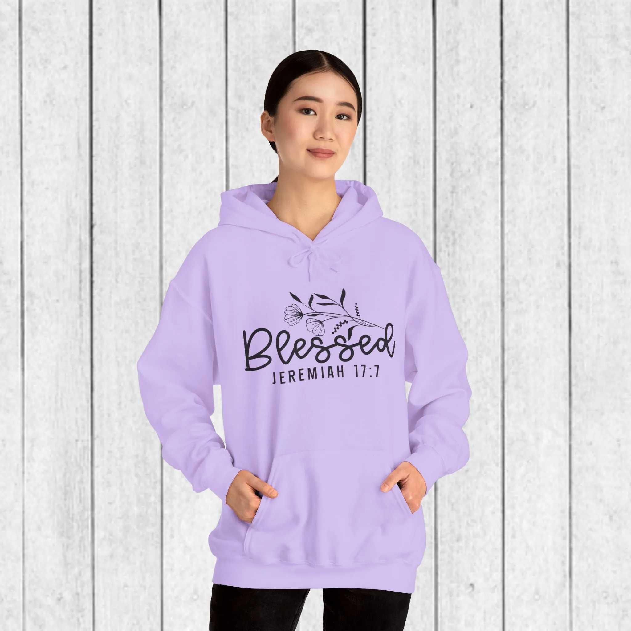 Blessed Hooded Sweatshirt | Jeremiah 17:7 | Cozy Unisex Sweatshirt for Faith & Inspiration