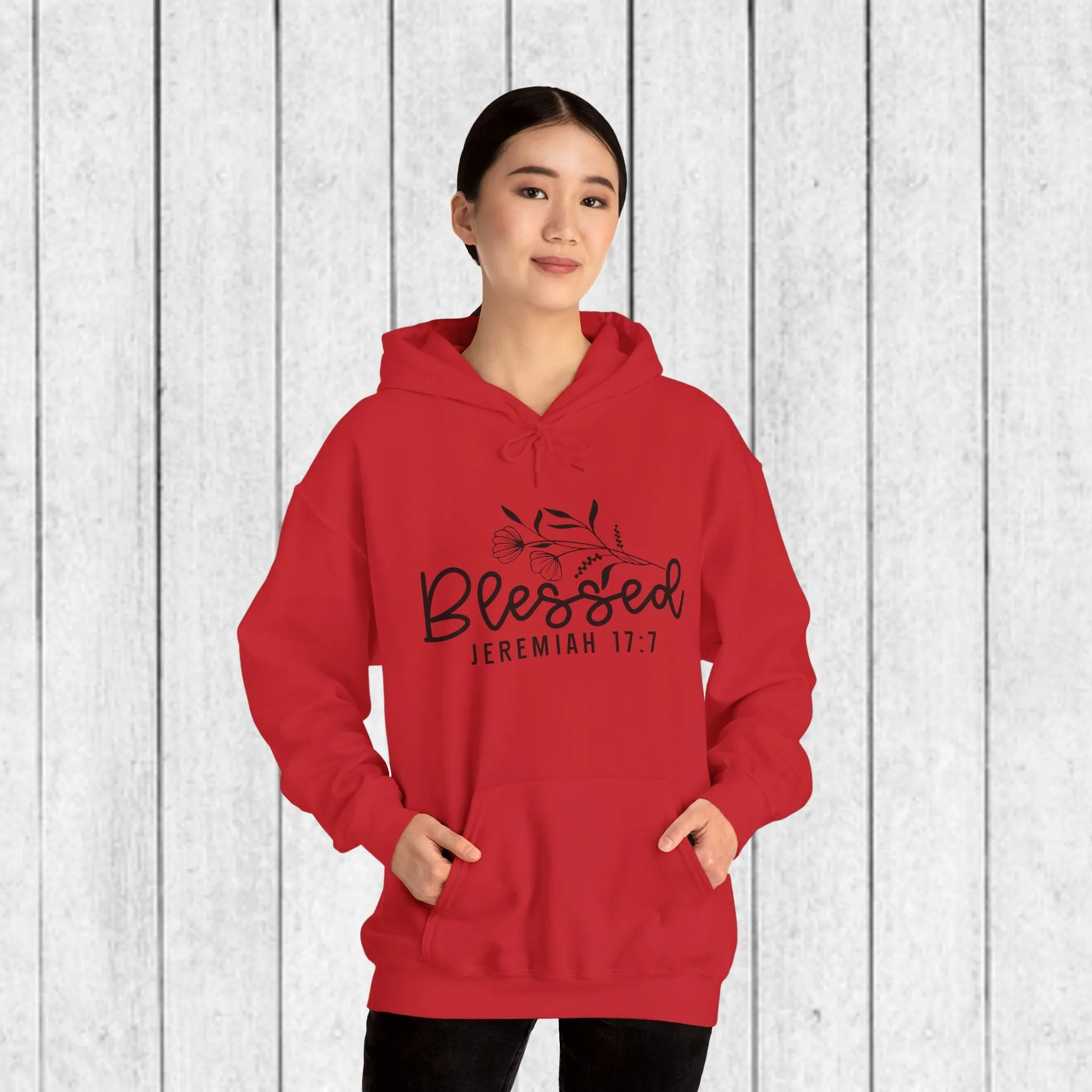 Blessed Hooded Sweatshirt | Jeremiah 17:7 | Cozy Unisex Sweatshirt for Faith & Inspiration