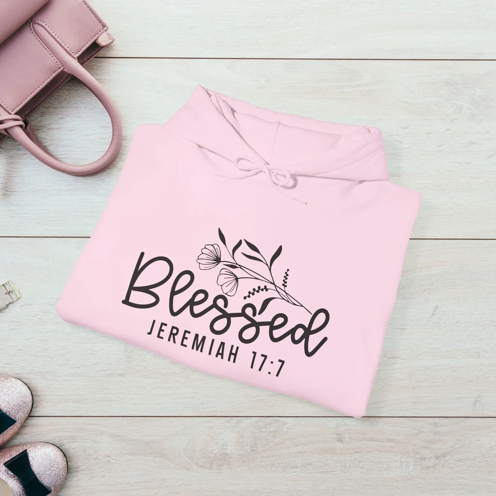 Blessed Hooded Sweatshirt | Jeremiah 17:7 | Cozy Unisex Sweatshirt for Faith & Inspiration