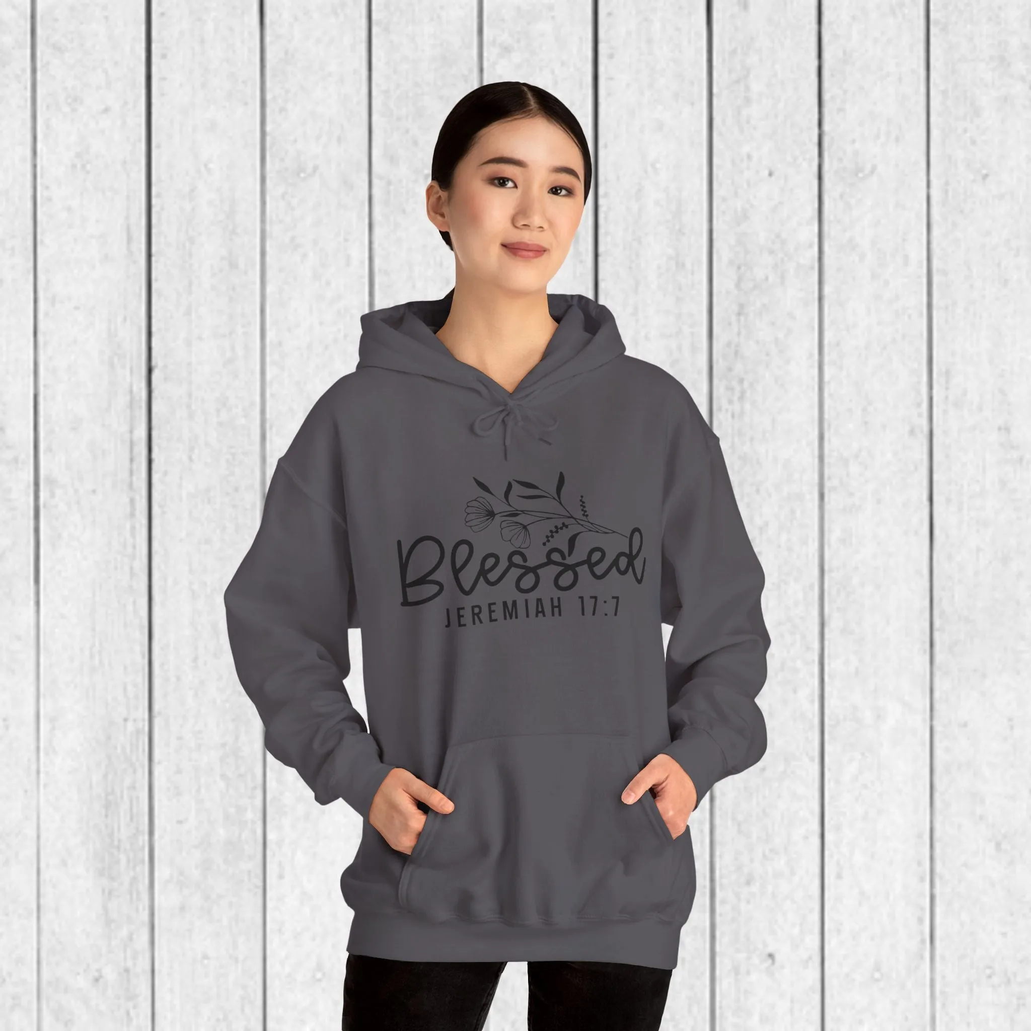 Blessed Hooded Sweatshirt | Jeremiah 17:7 | Cozy Unisex Sweatshirt for Faith & Inspiration