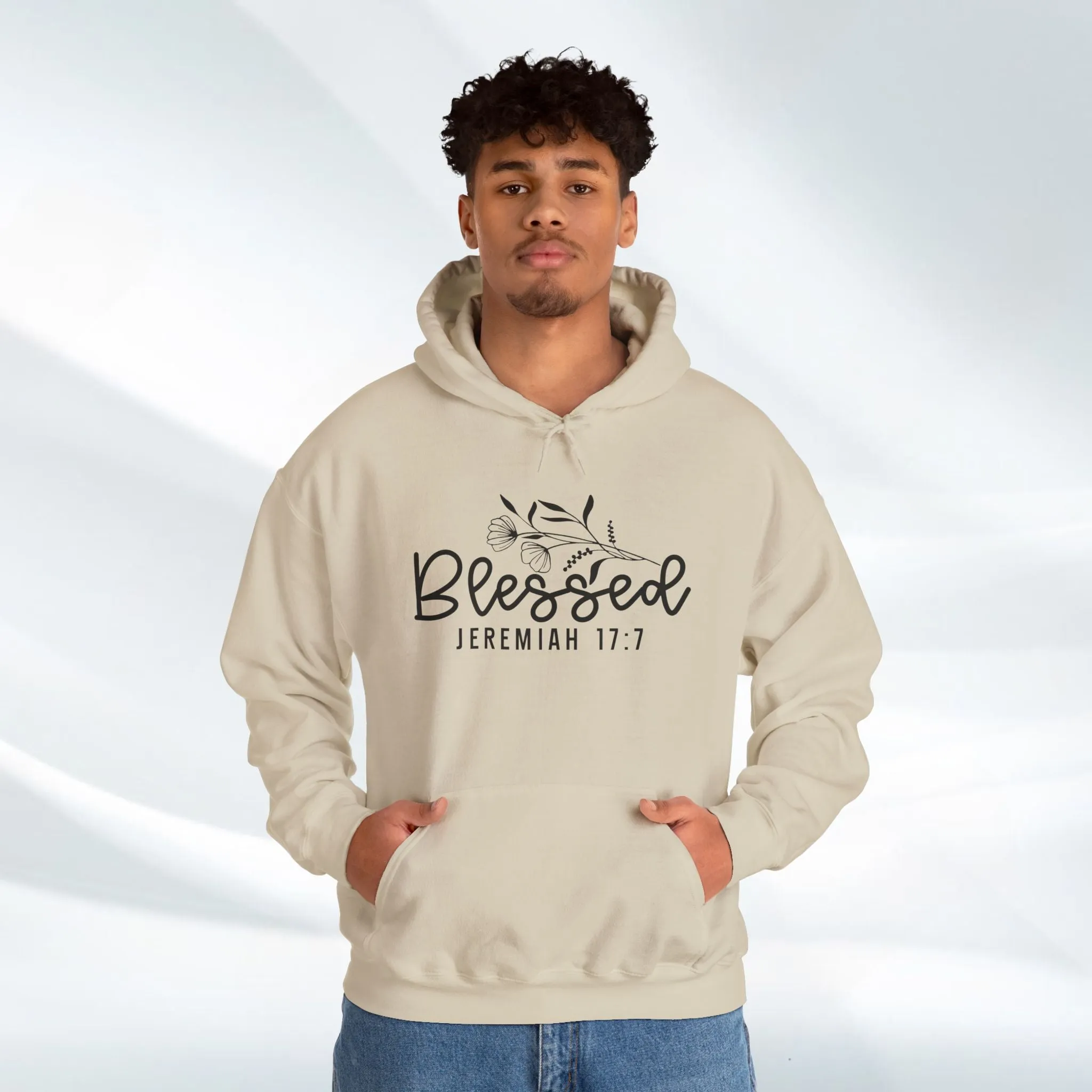 Blessed Hooded Sweatshirt | Jeremiah 17:7 | Cozy Unisex Sweatshirt for Faith & Inspiration