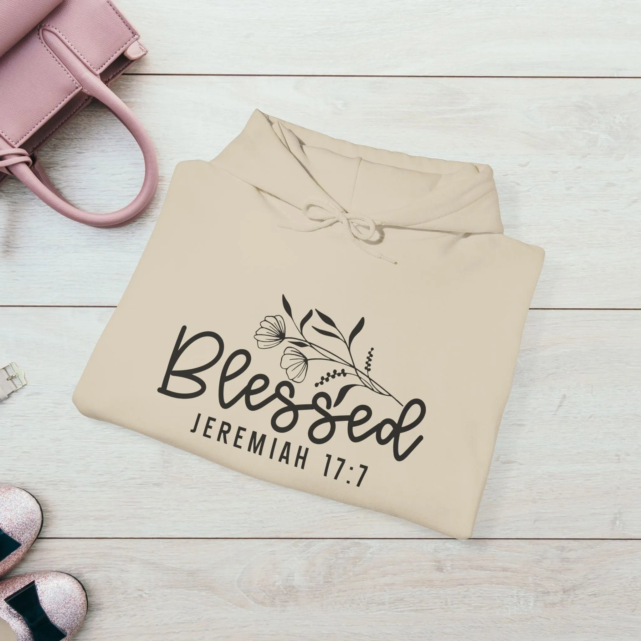 Blessed Hooded Sweatshirt | Jeremiah 17:7 | Cozy Unisex Sweatshirt for Faith & Inspiration