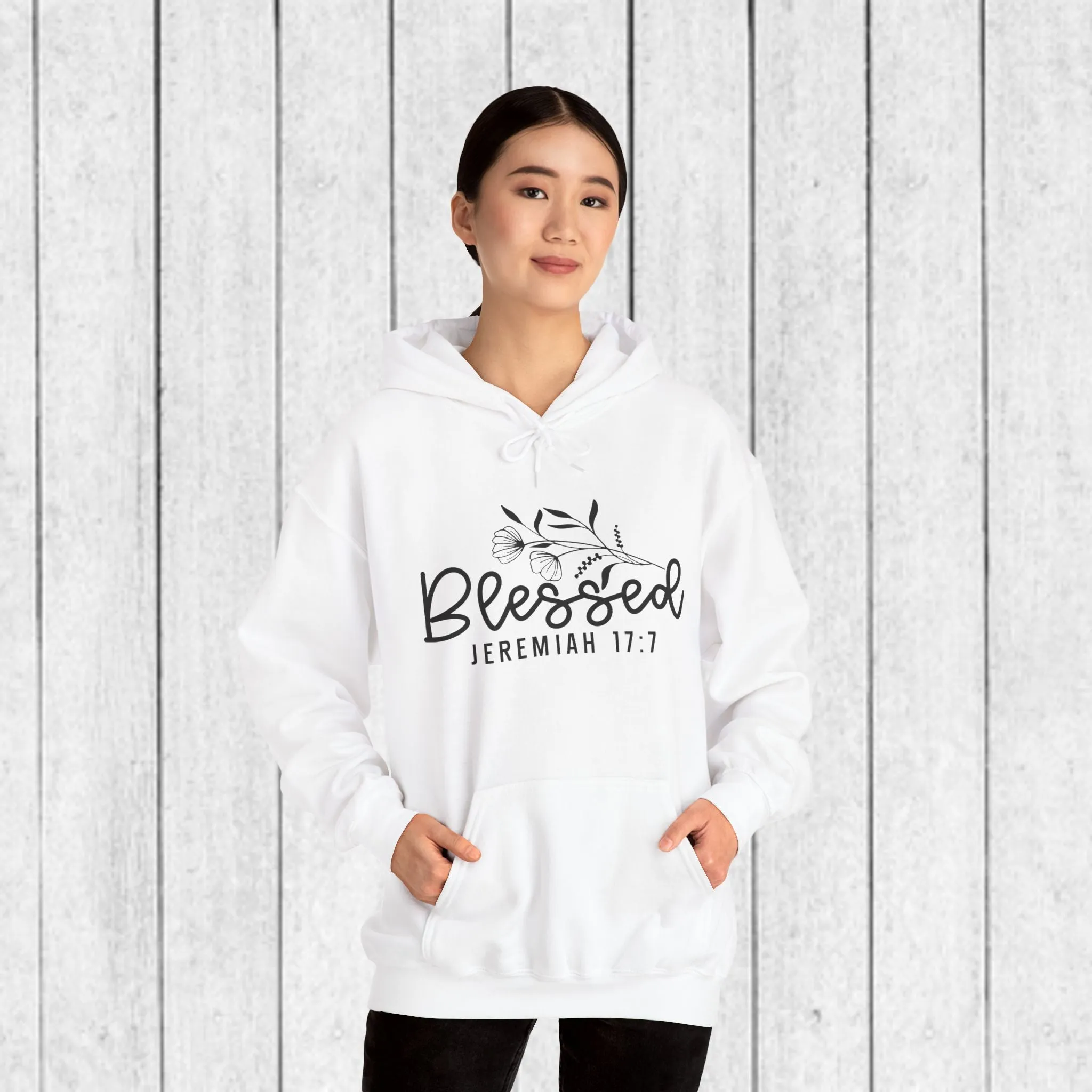 Blessed Hooded Sweatshirt | Jeremiah 17:7 | Cozy Unisex Sweatshirt for Faith & Inspiration