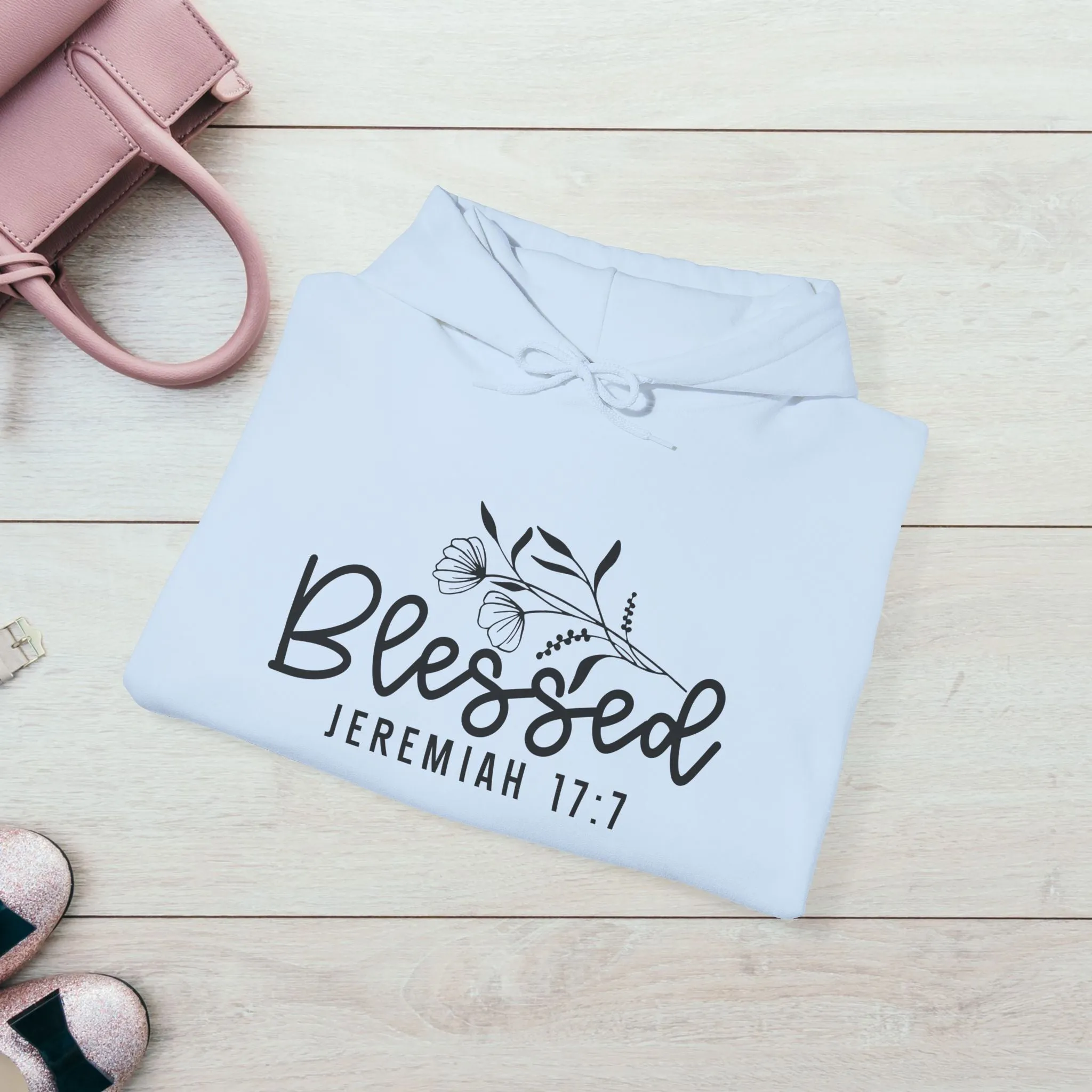 Blessed Hooded Sweatshirt | Jeremiah 17:7 | Cozy Unisex Sweatshirt for Faith & Inspiration