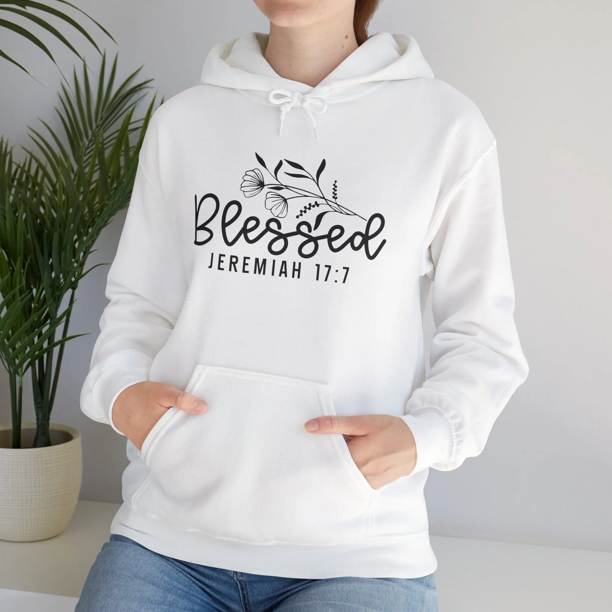Blessed Hooded Sweatshirt | Jeremiah 17:7 | Cozy Unisex Sweatshirt for Faith & Inspiration