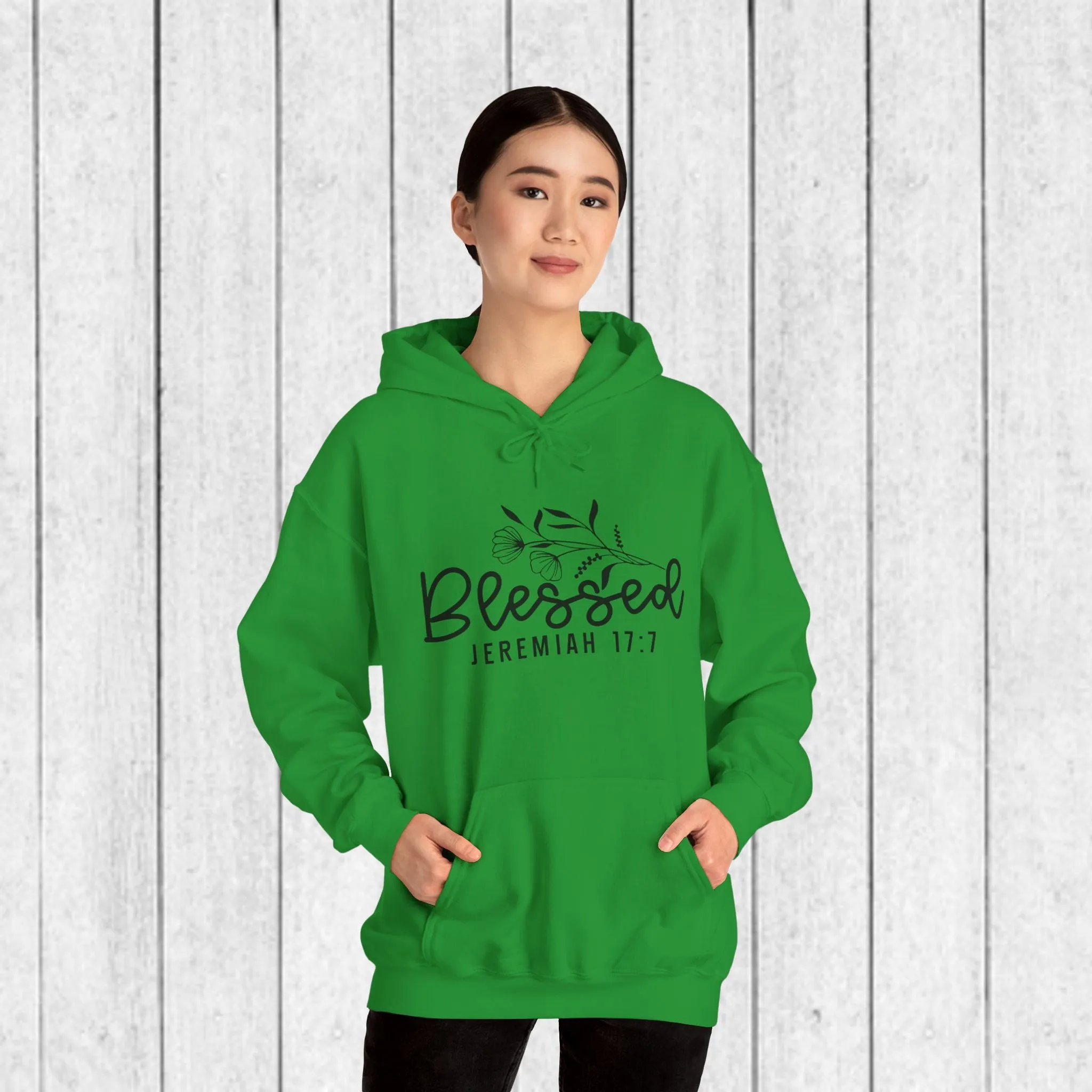 Blessed Hooded Sweatshirt | Jeremiah 17:7 | Cozy Unisex Sweatshirt for Faith & Inspiration