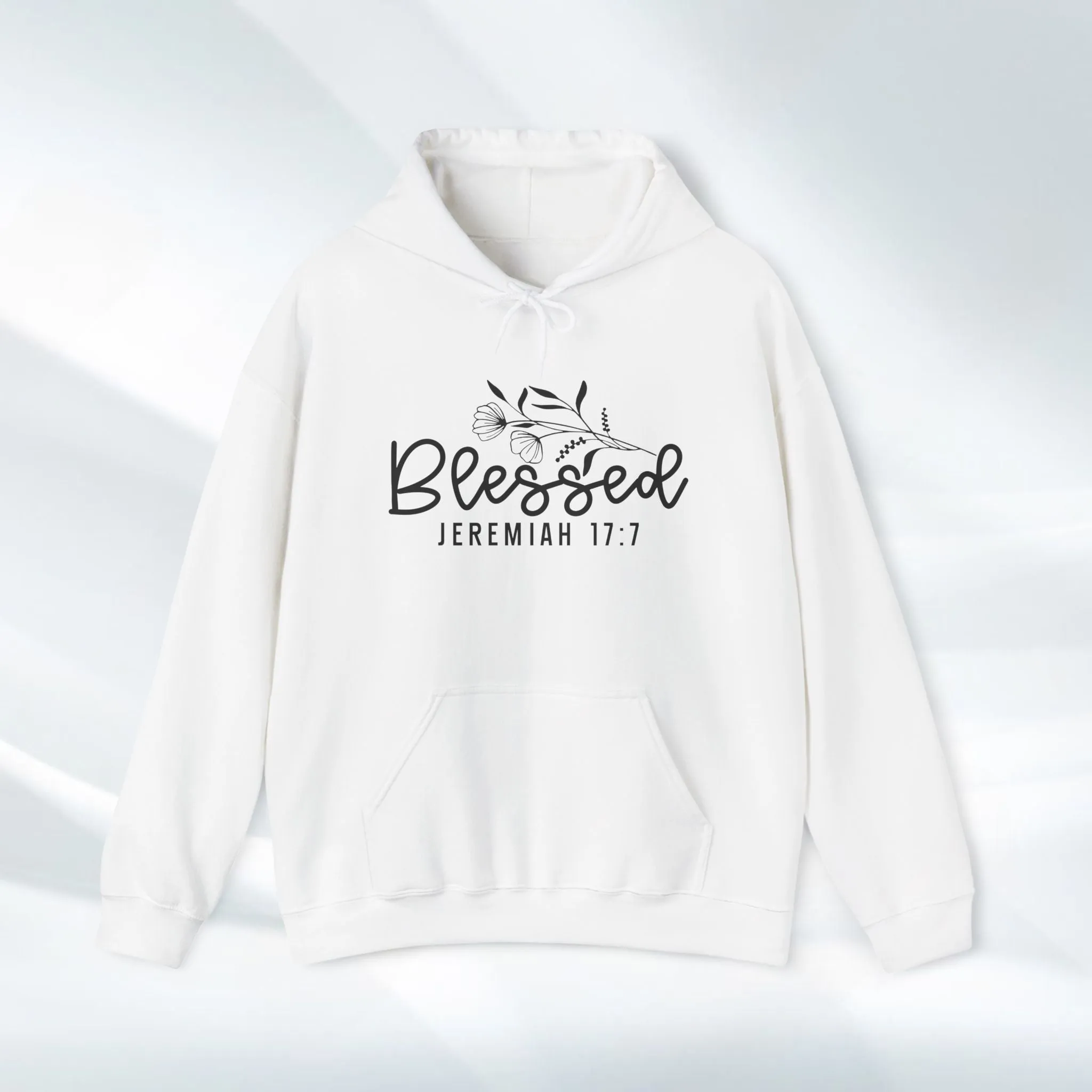 Blessed Hooded Sweatshirt | Jeremiah 17:7 | Cozy Unisex Sweatshirt for Faith & Inspiration