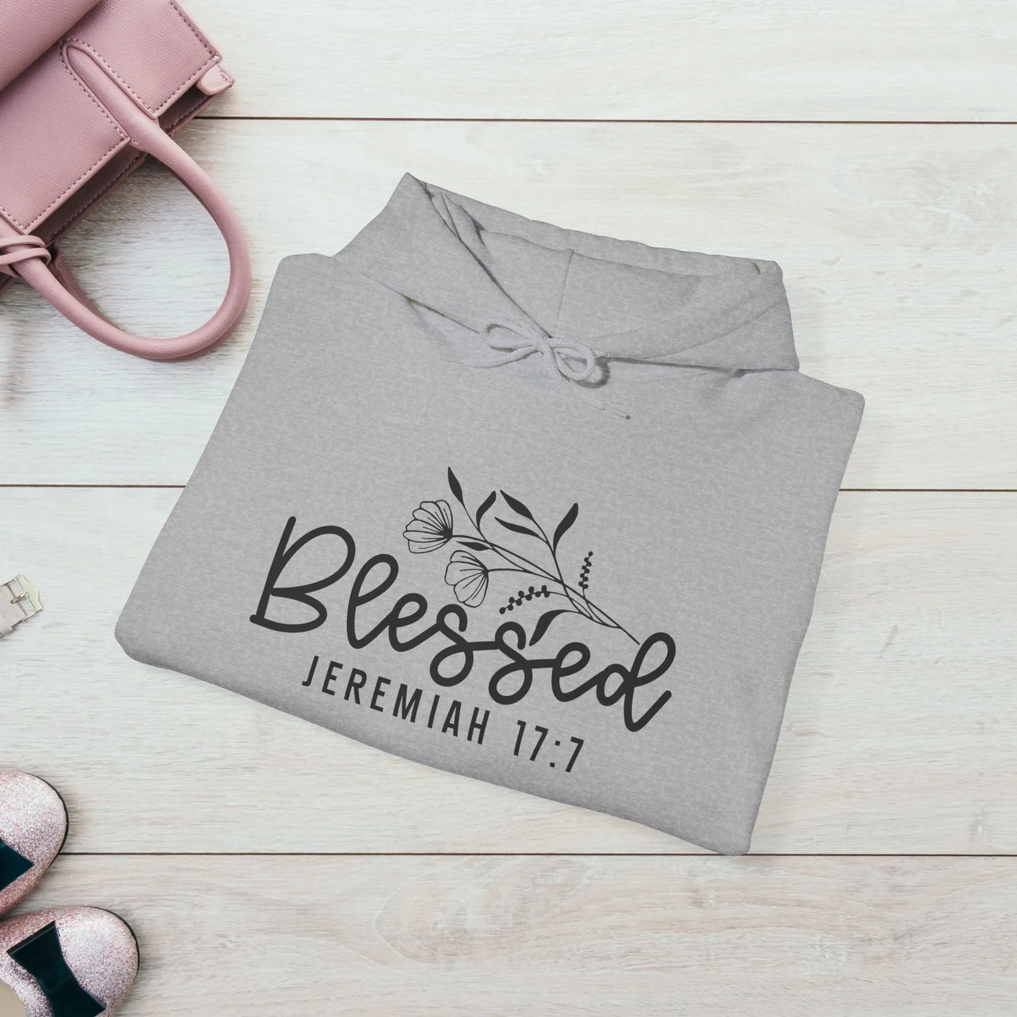 Blessed Hooded Sweatshirt | Jeremiah 17:7 | Cozy Unisex Sweatshirt for Faith & Inspiration