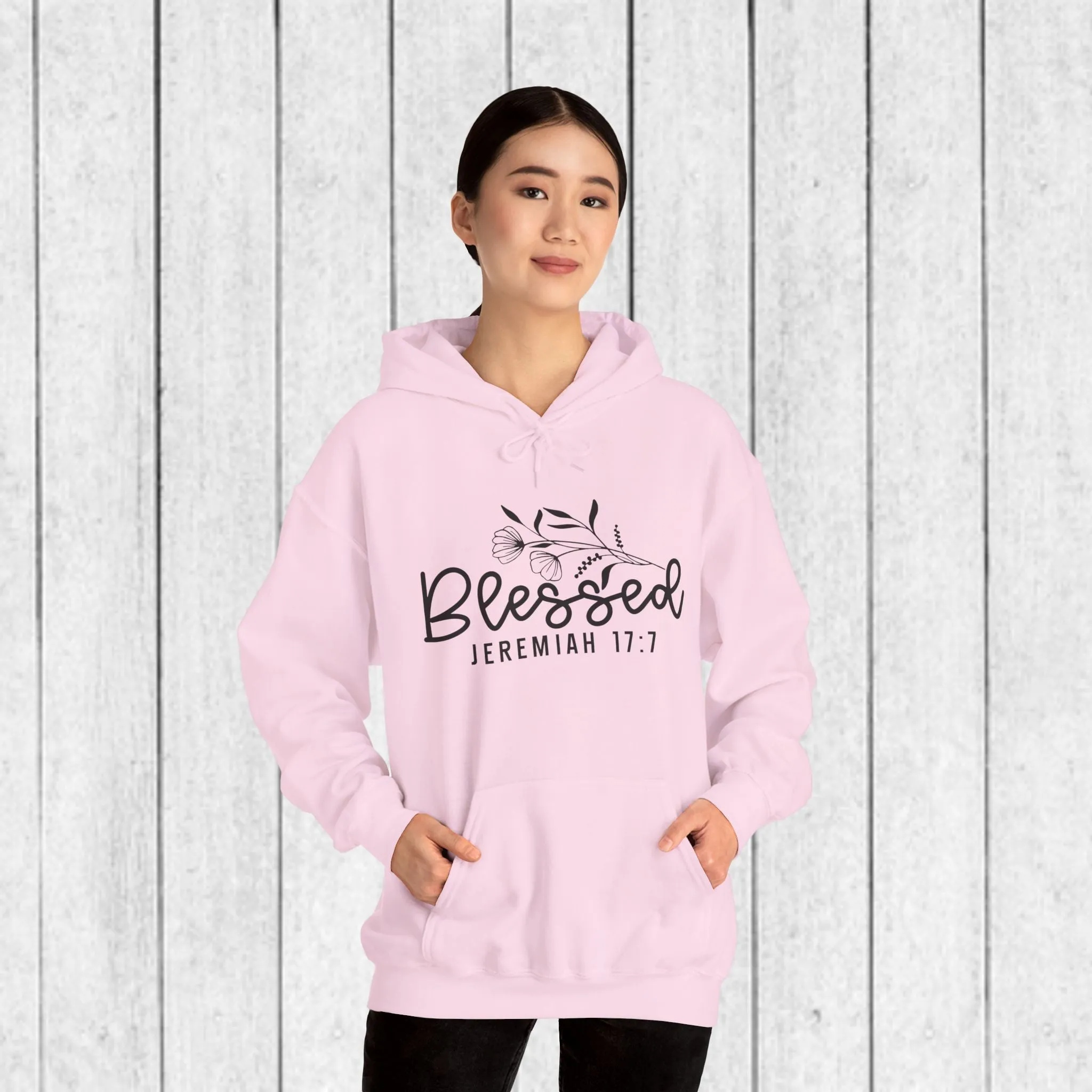 Blessed Hooded Sweatshirt | Jeremiah 17:7 | Cozy Unisex Sweatshirt for Faith & Inspiration