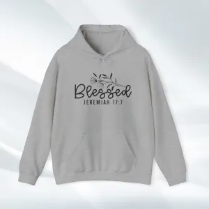Blessed Hooded Sweatshirt | Jeremiah 17:7 | Cozy Unisex Sweatshirt for Faith & Inspiration