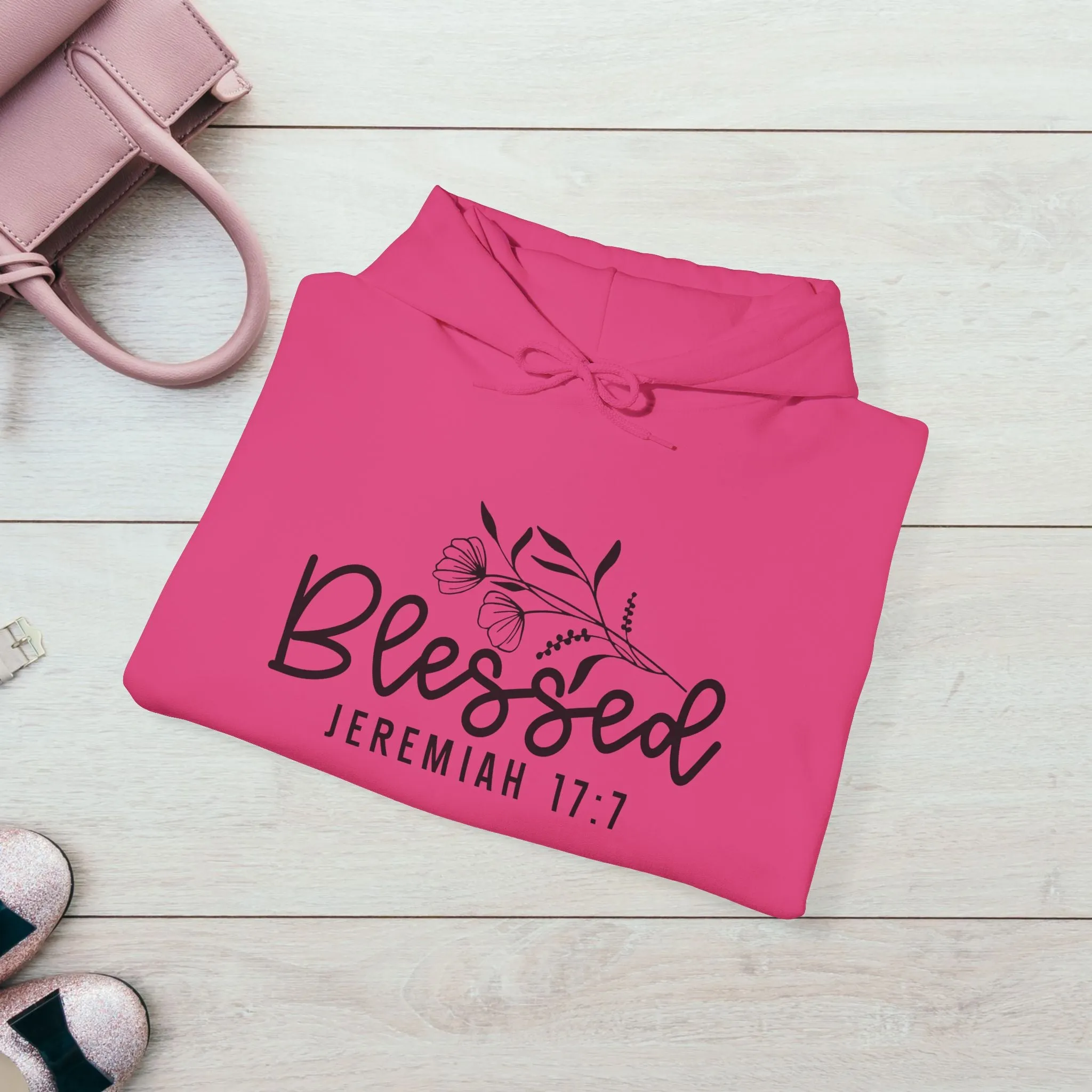Blessed Hooded Sweatshirt | Jeremiah 17:7 | Cozy Unisex Sweatshirt for Faith & Inspiration