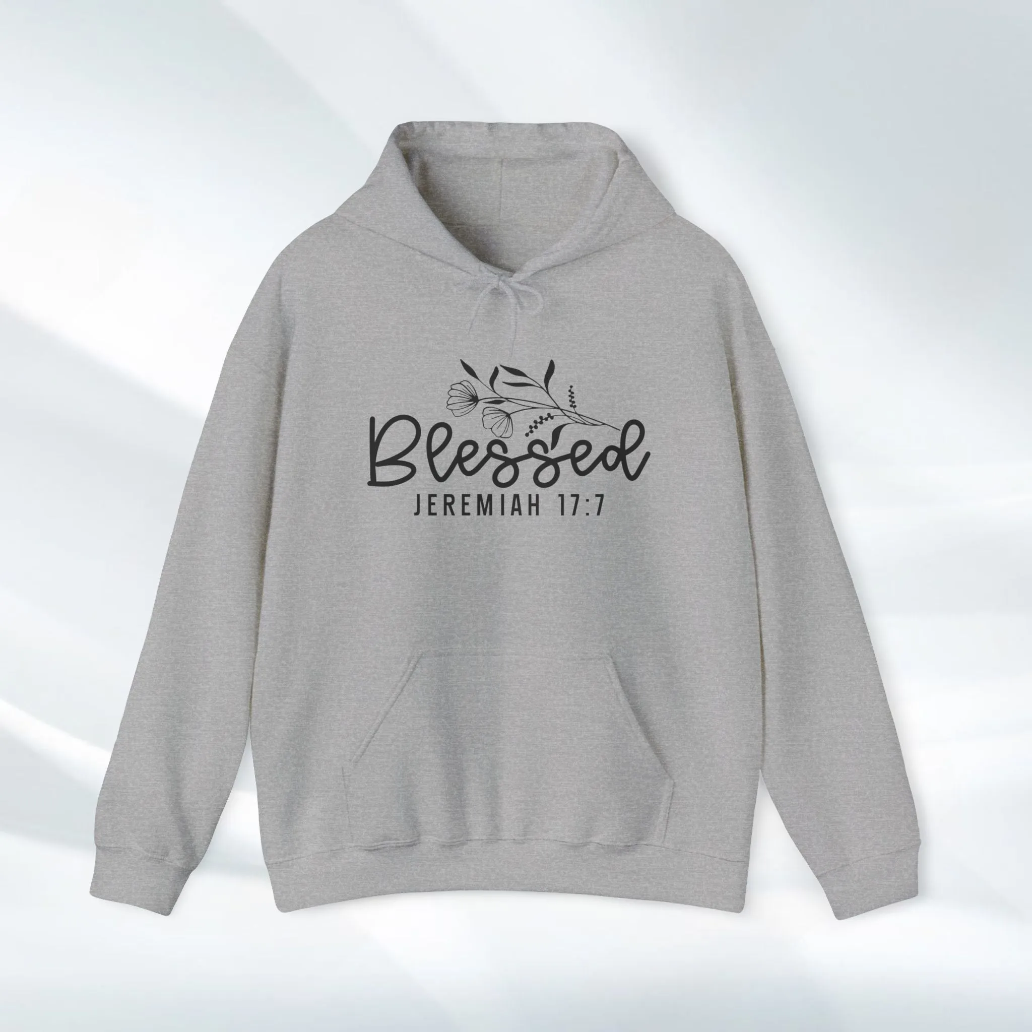 Blessed Hooded Sweatshirt | Jeremiah 17:7 | Cozy Unisex Sweatshirt for Faith & Inspiration