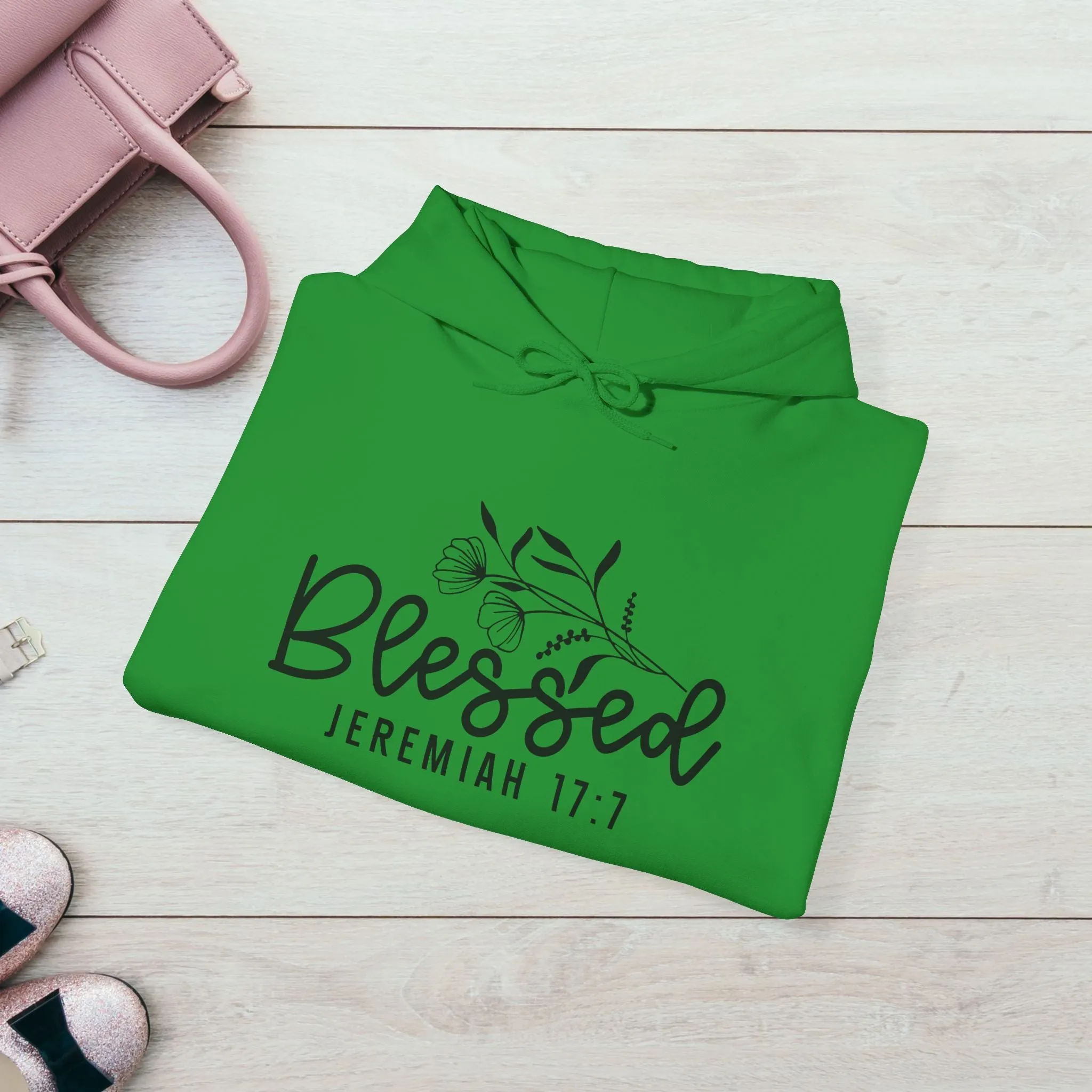 Blessed Hooded Sweatshirt | Jeremiah 17:7 | Cozy Unisex Sweatshirt for Faith & Inspiration