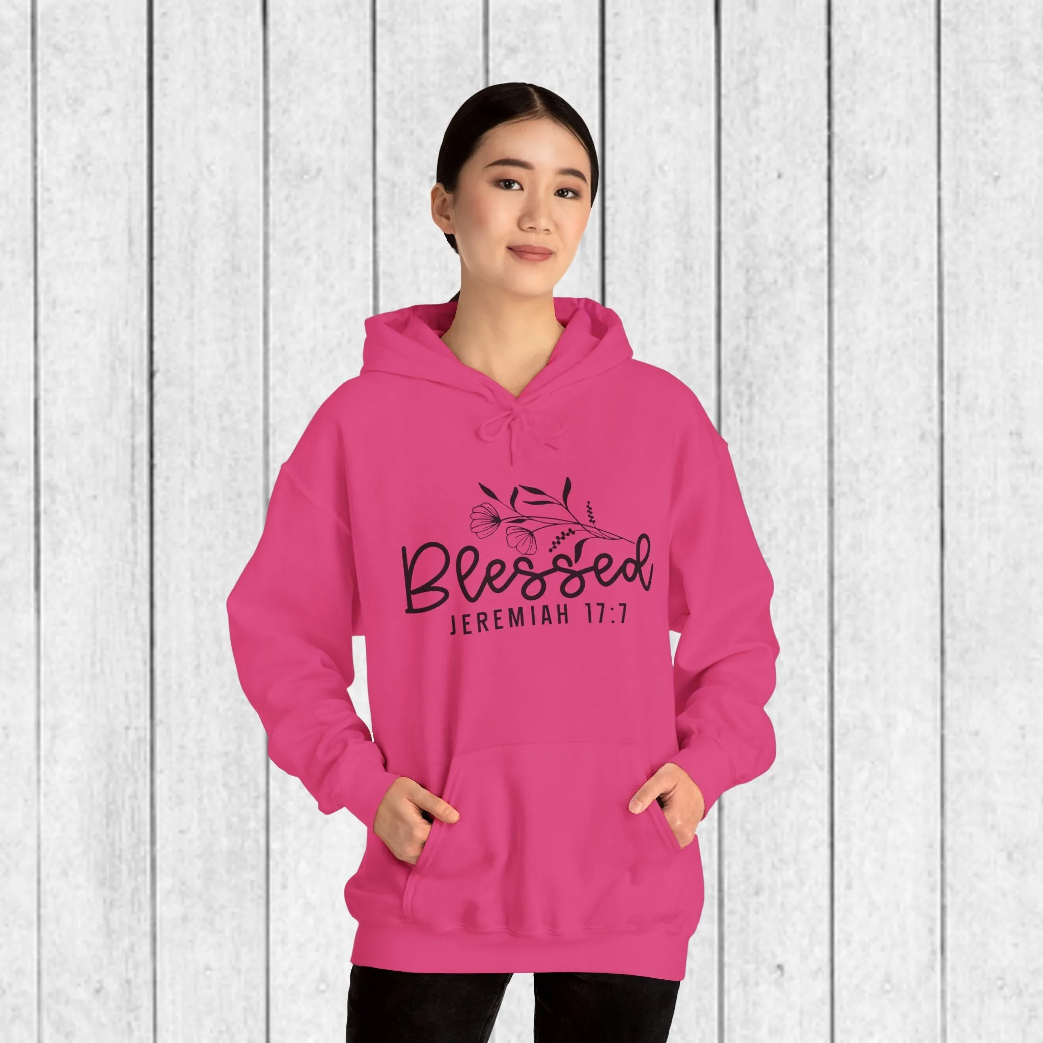 Blessed Hooded Sweatshirt | Jeremiah 17:7 | Cozy Unisex Sweatshirt for Faith & Inspiration