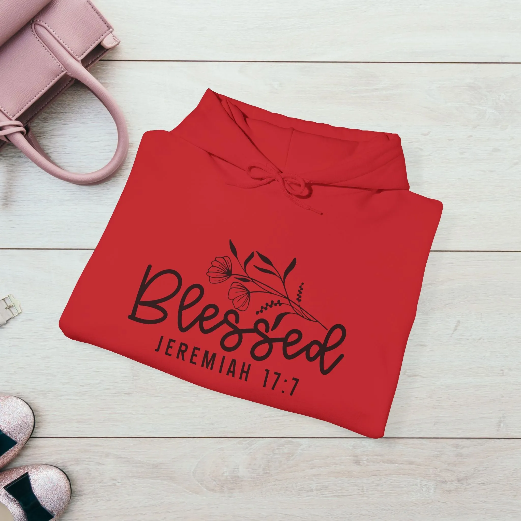 Blessed Hooded Sweatshirt | Jeremiah 17:7 | Cozy Unisex Sweatshirt for Faith & Inspiration