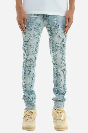Blue Distressed Skinny Jeans - Skinny Fit