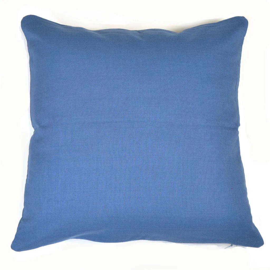 Blue Gray Brocade Throw Pillow | Design "F"