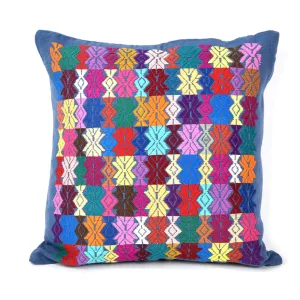Blue Gray Brocade Throw Pillow | Design "F"