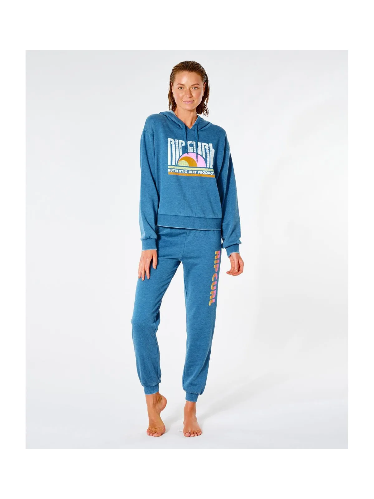 Bluza dresowa damska RIP CURL Wave Shapers Hood - niebieski