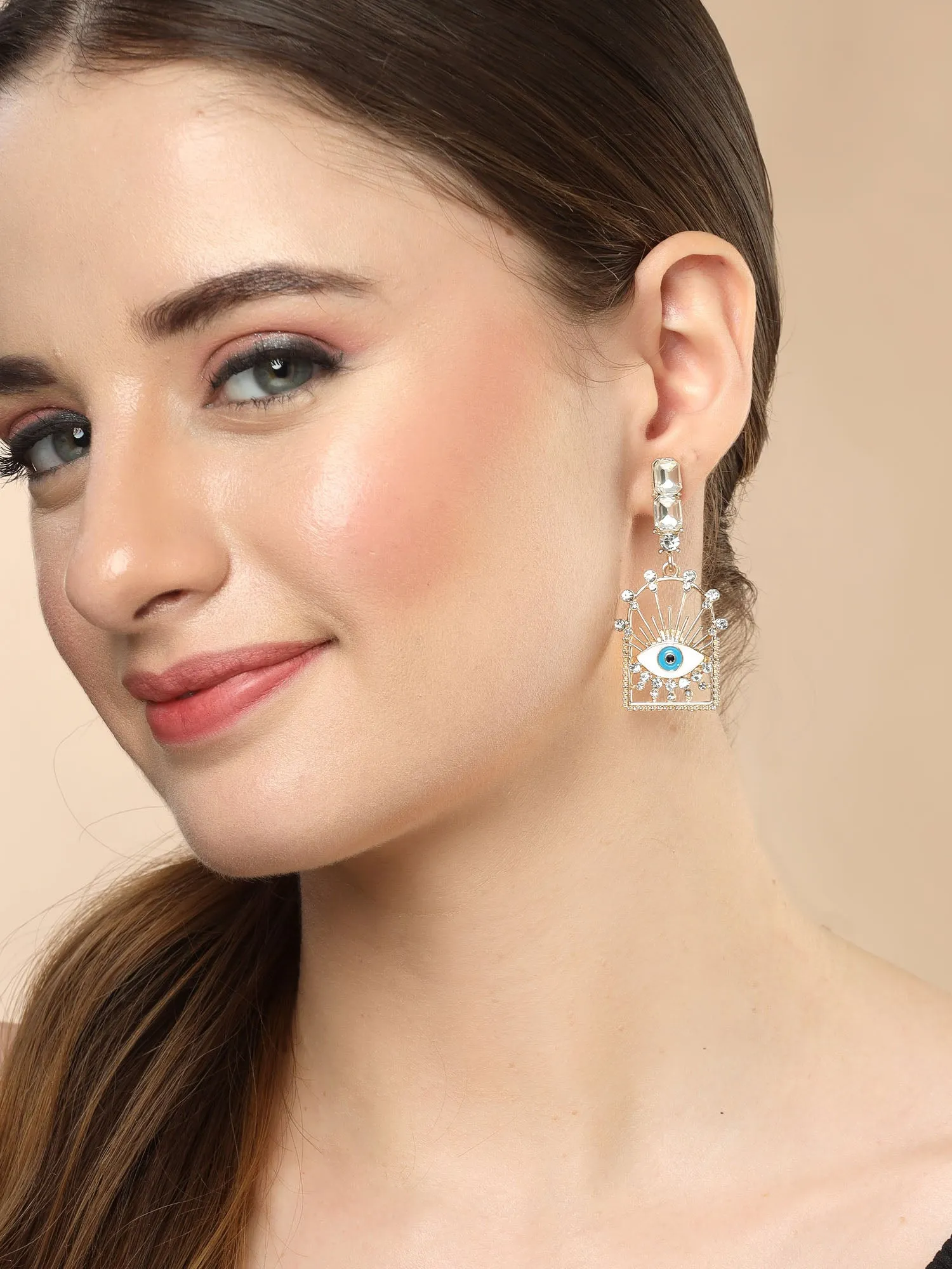 Bohey by KARATCART Gold-Plated Contemporary Gold Drop Earrings for Women