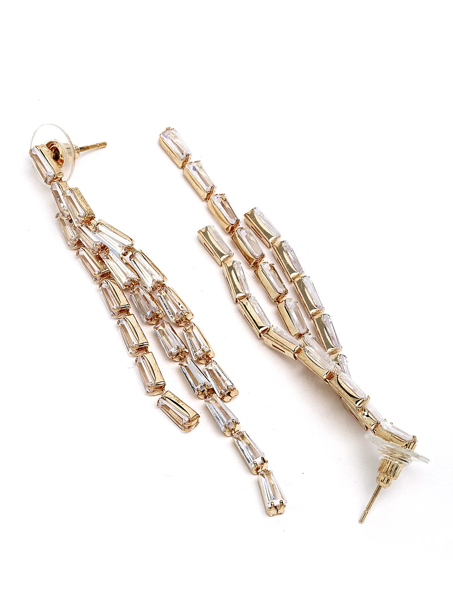 Bohey by KARATCART Gold-Plated Contemporary Gold Drop Earrings for Women