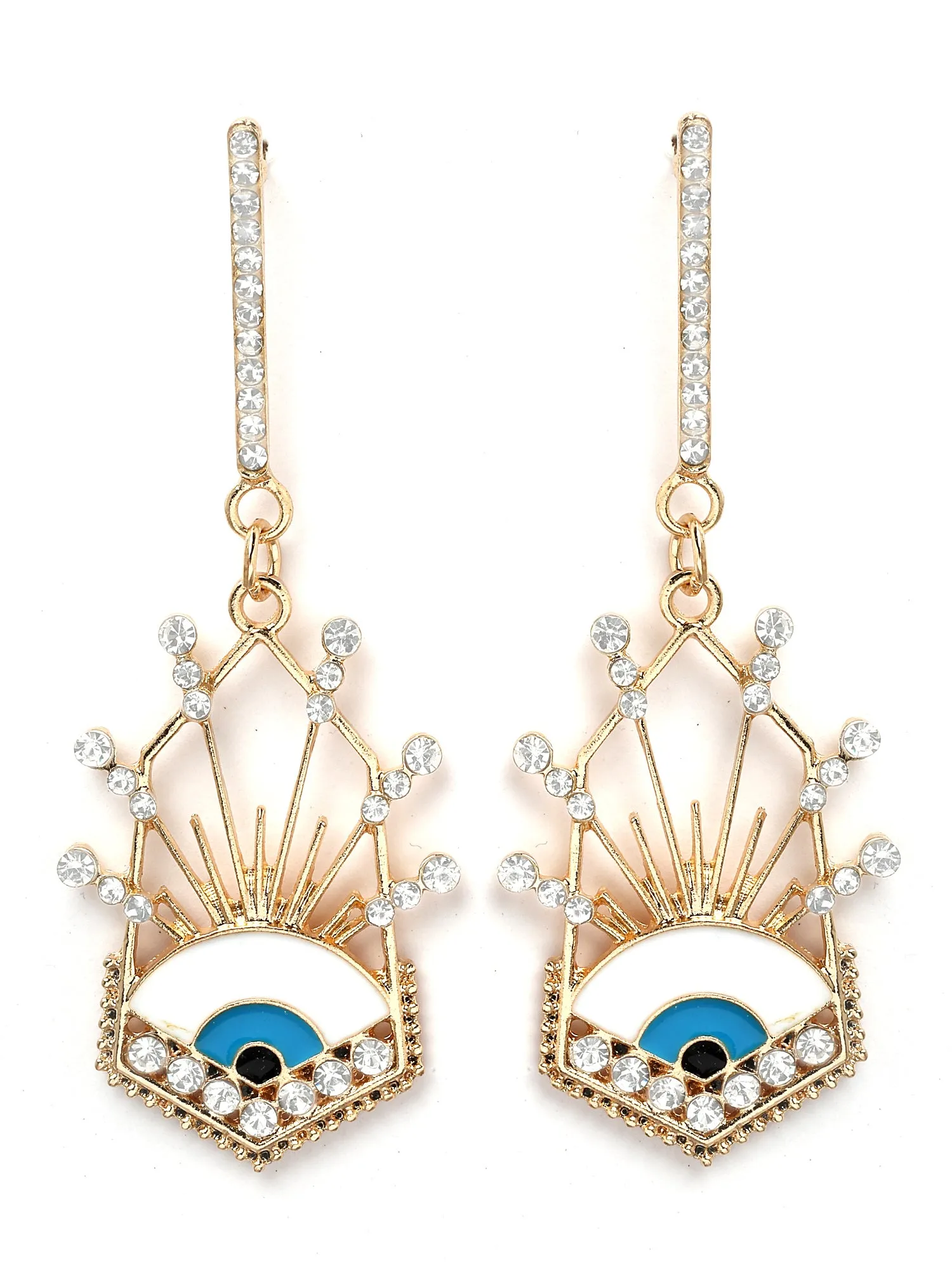 Bohey by KARATCART Gold-Plated Contemporary Gold Drop Earrings for Women