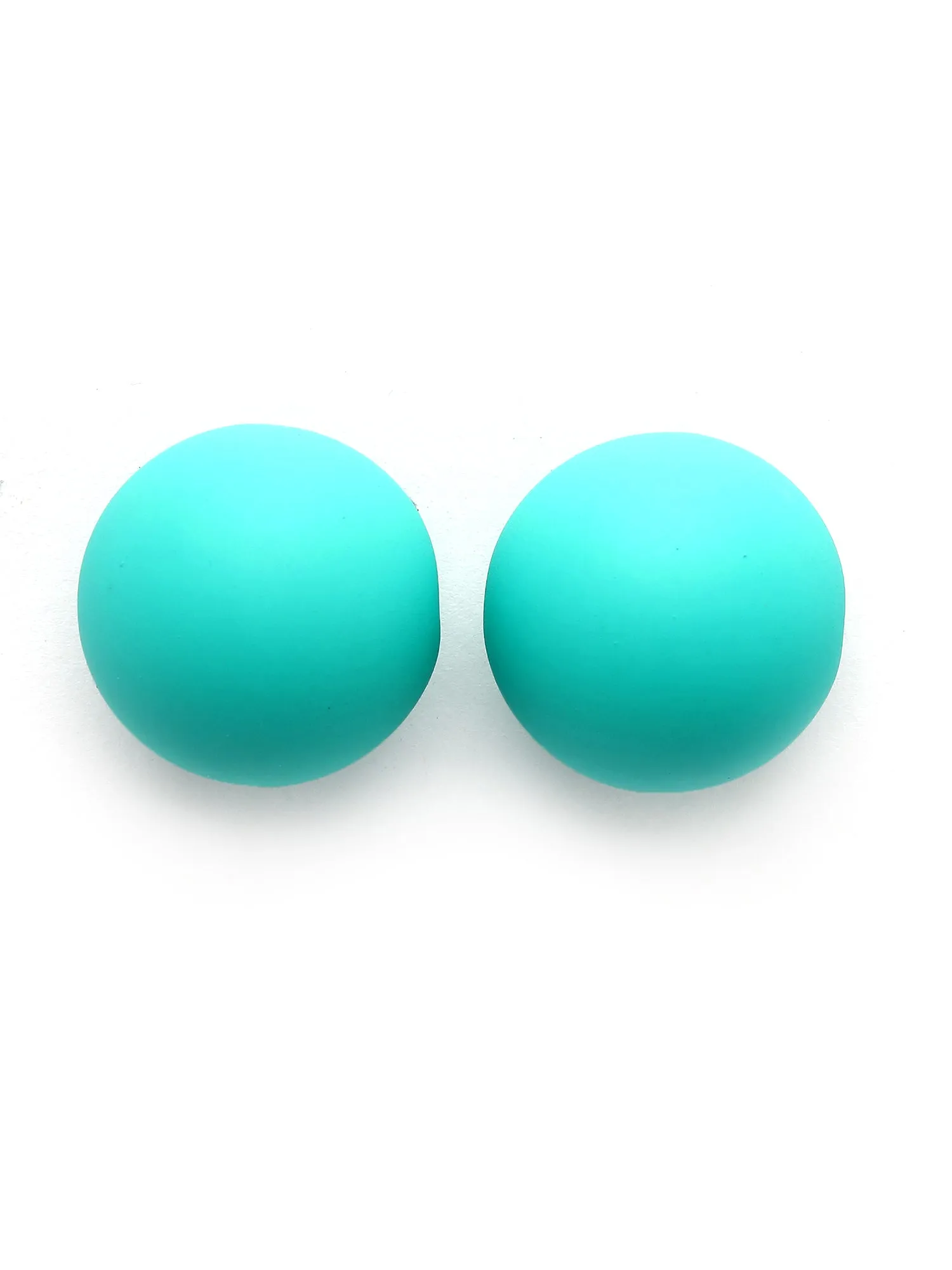Bohey by KARATCART Matte Teal Finish Dome Stud Earrings for Women