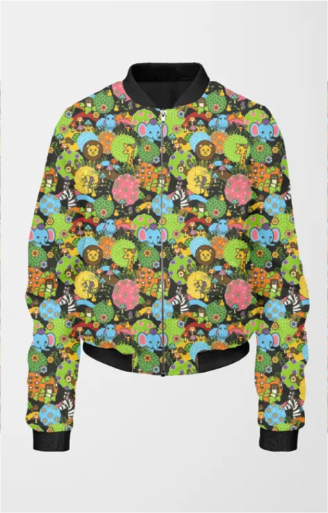 Bomber Jacket (Women) - Retro Jungle Party