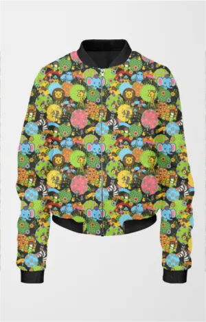 Bomber Jacket (Women) - Retro Jungle Party