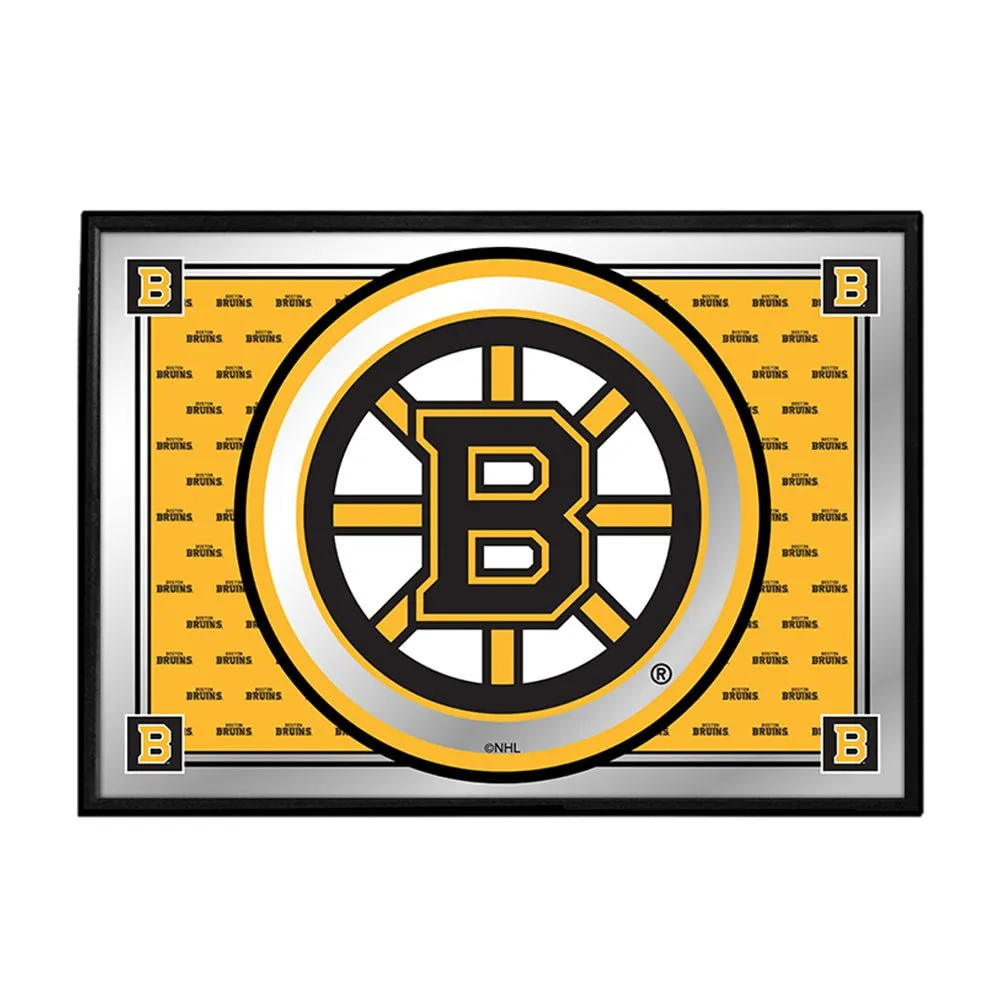 Boston Bruins: Team Spirit - Framed Mirrored Wall Sign