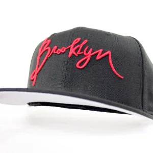 Brooklyn New Era 59Fifty Fitted Hat (Black Red Gray Under Brim)
