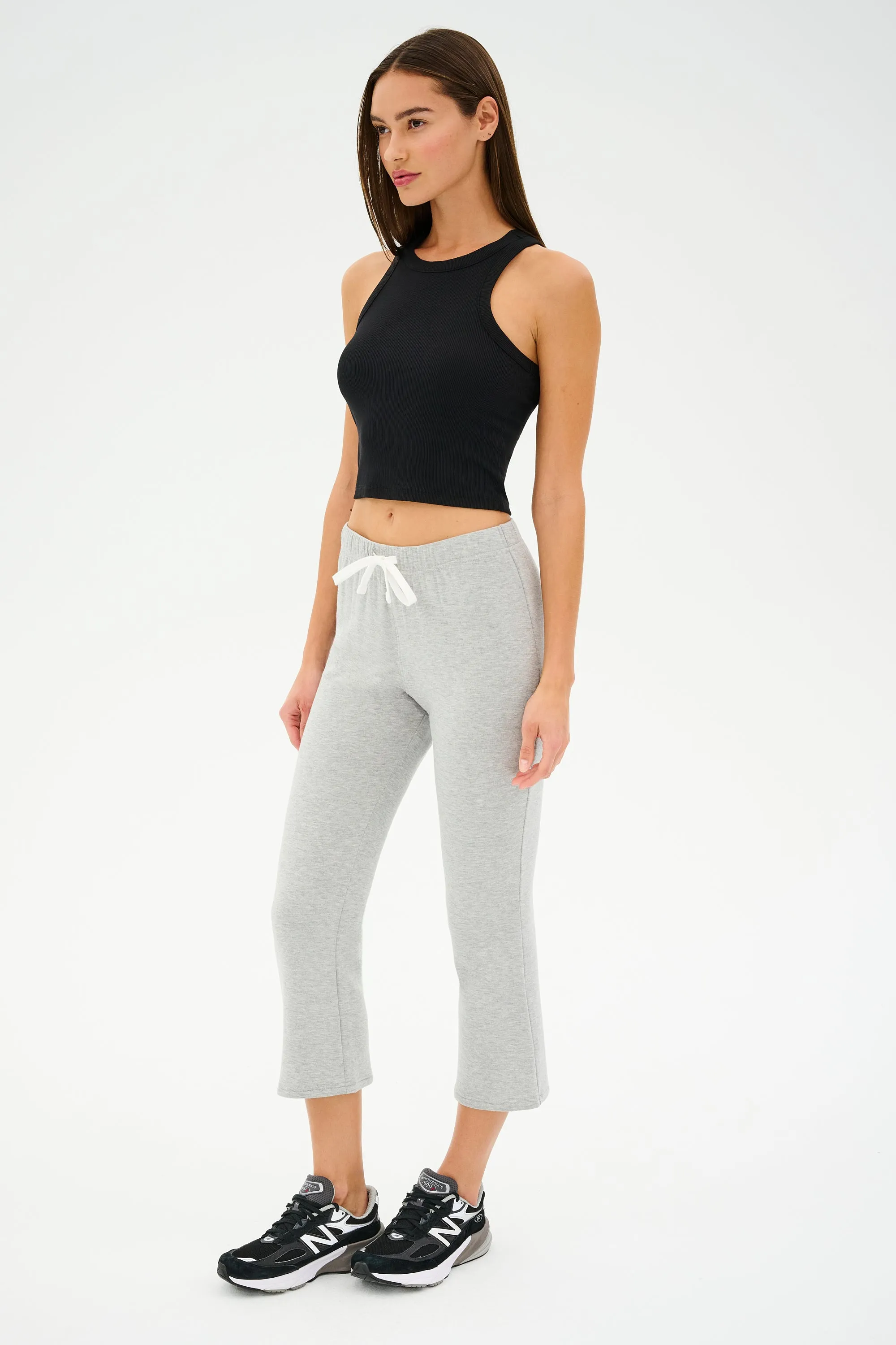 Brooks Fleece Cropped Flare - Heather Grey