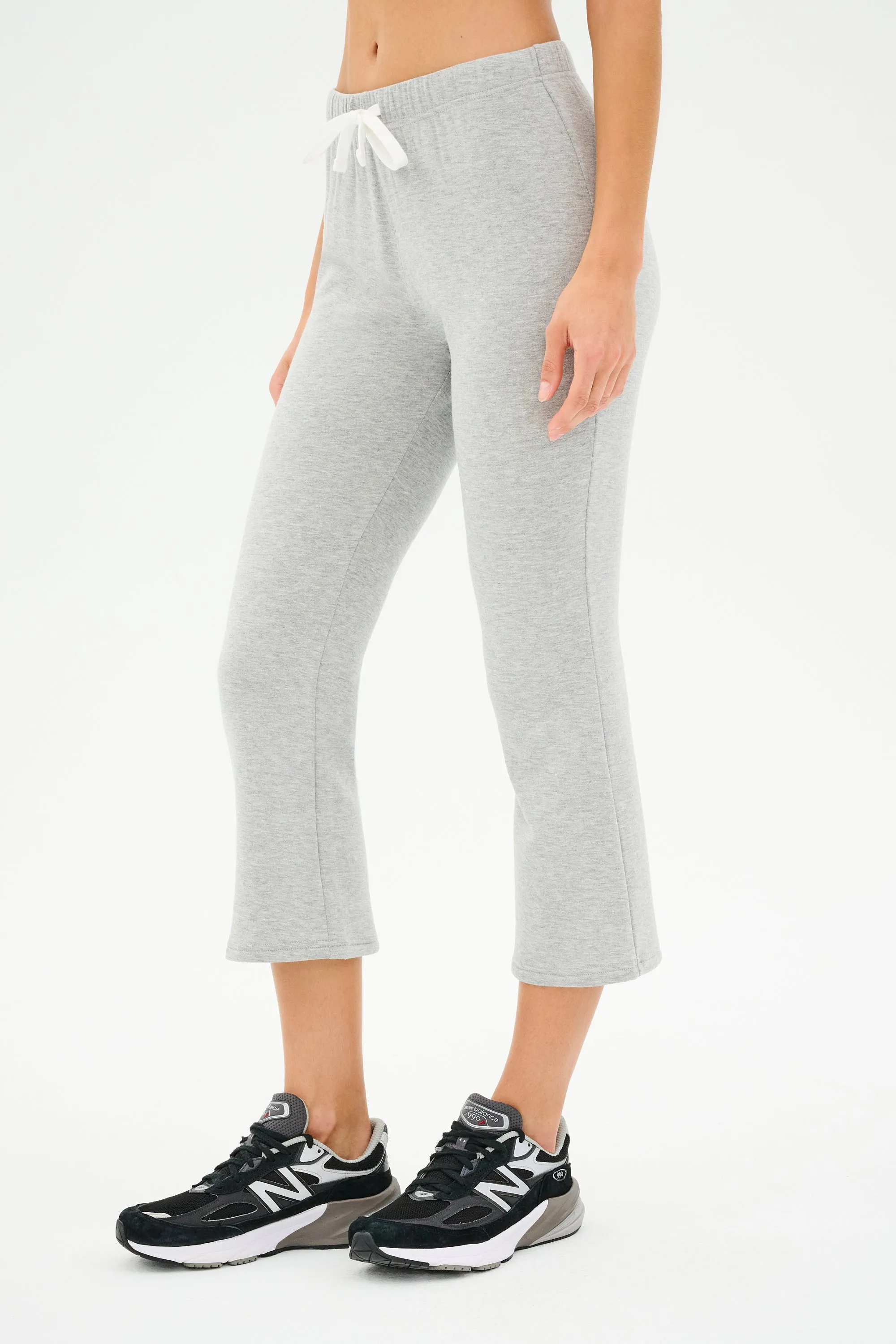 Brooks Fleece Cropped Flare - Heather Grey