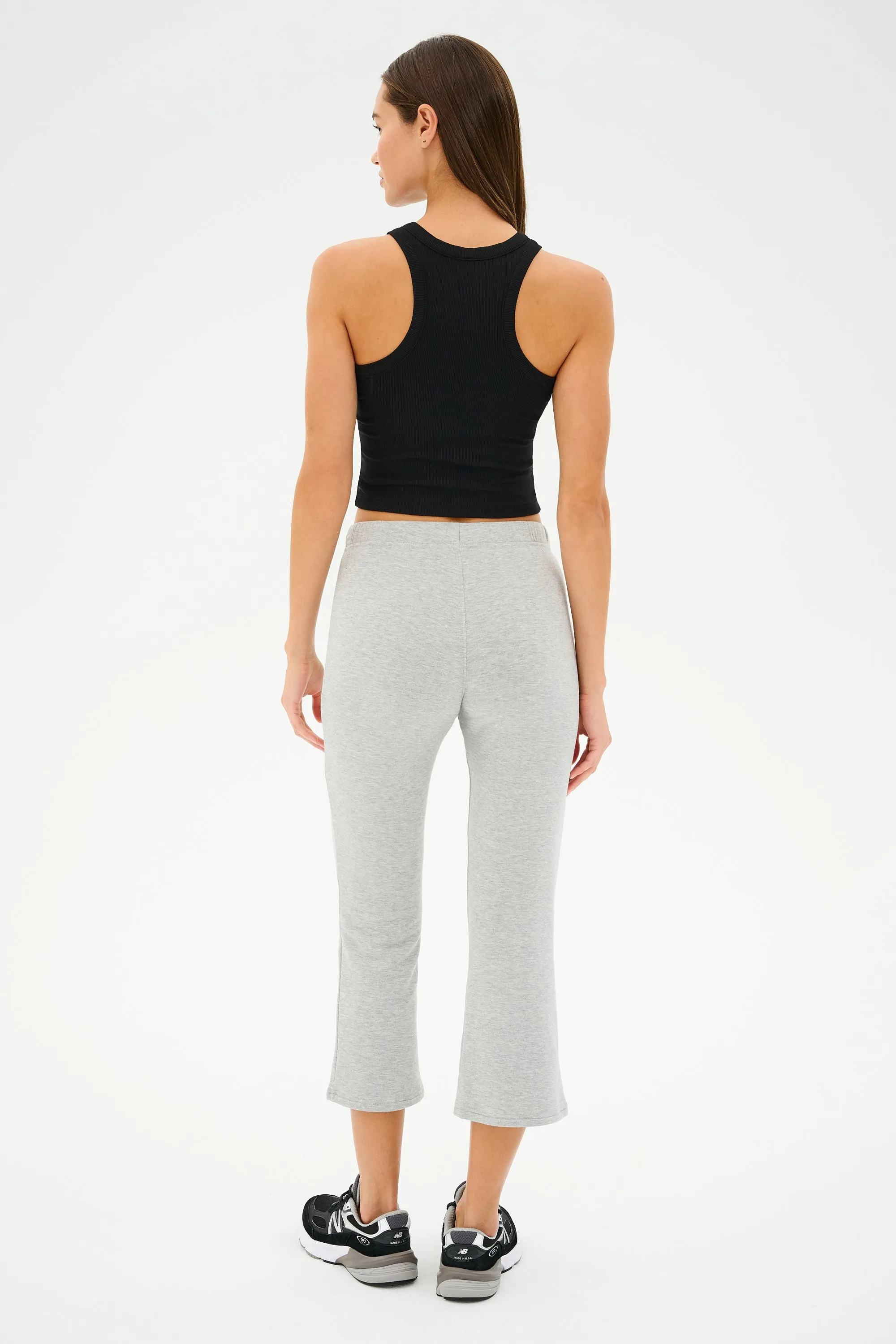 Brooks Fleece Cropped Flare - Heather Grey