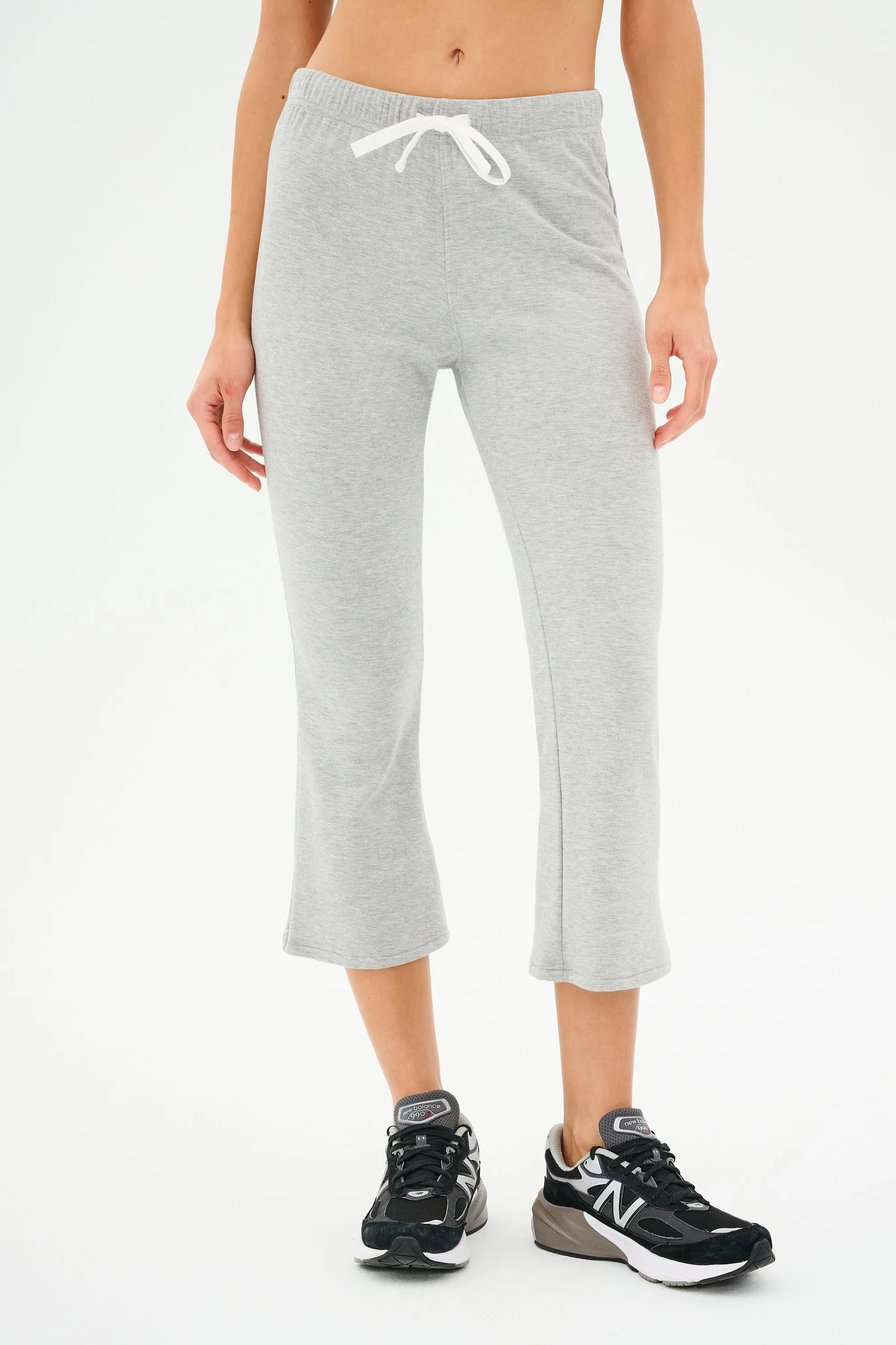 Brooks Fleece Cropped Flare - Heather Grey