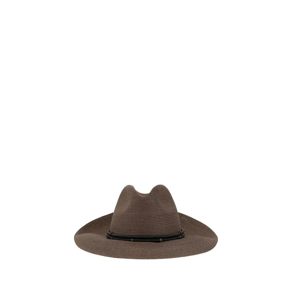 Brunello Cucinelli Cotton Fedora In Hemp And Techno