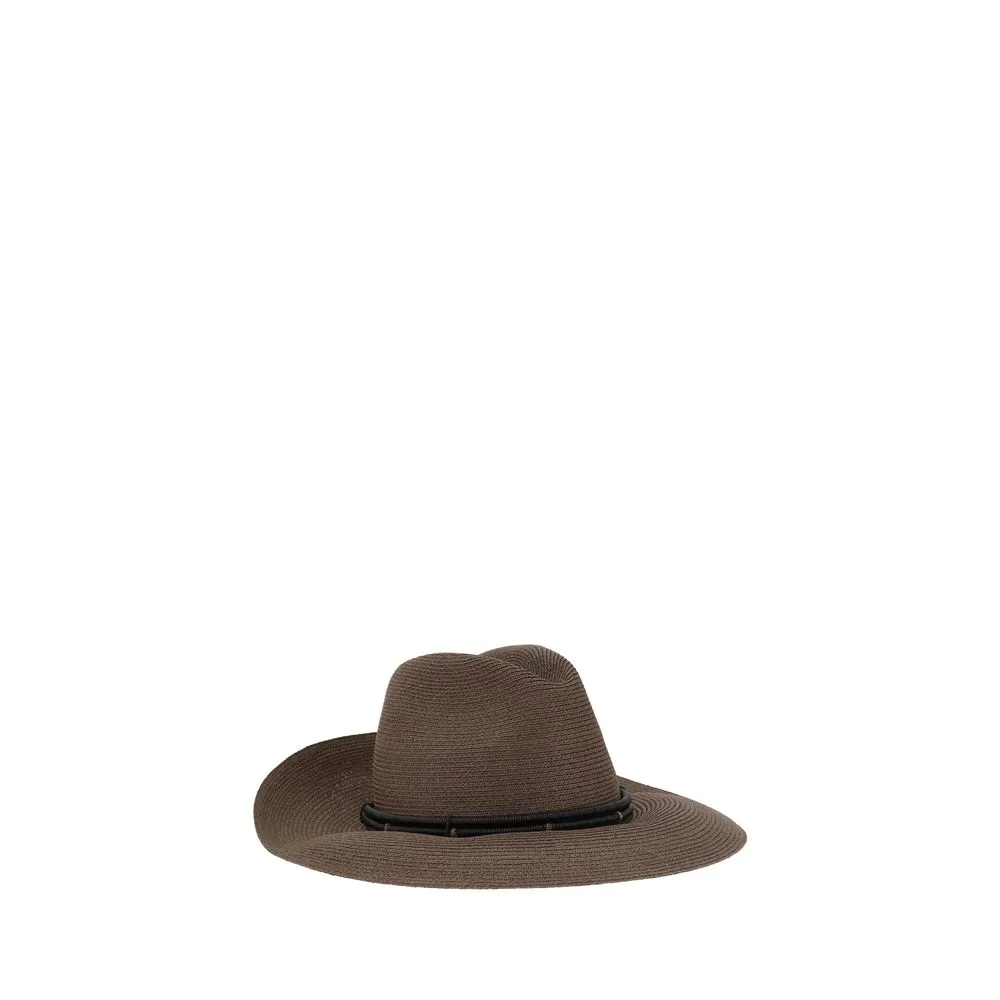 Brunello Cucinelli Cotton Fedora In Hemp And Techno