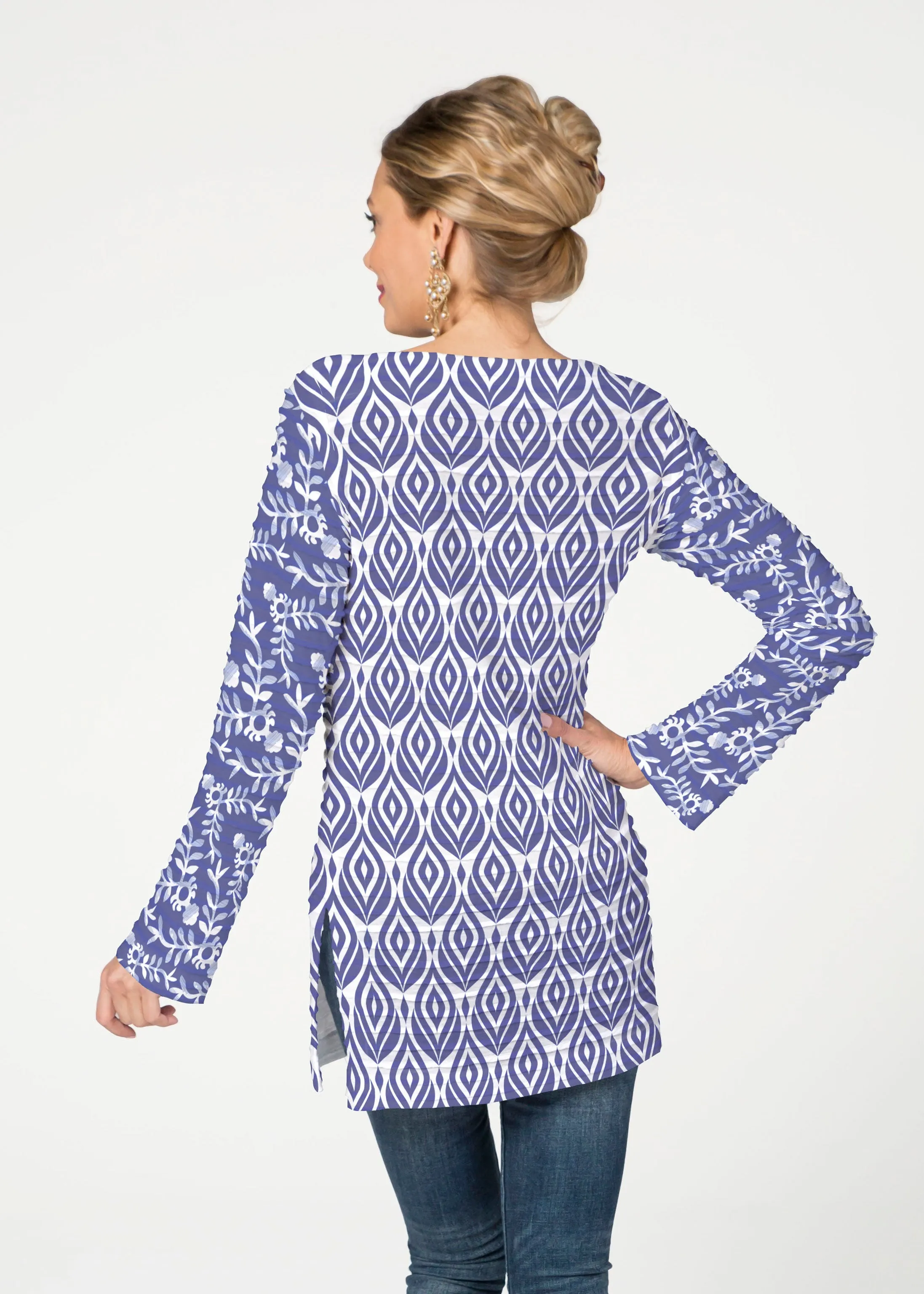Budding Antlers (8030) ~ Banded Boatneck Tunic