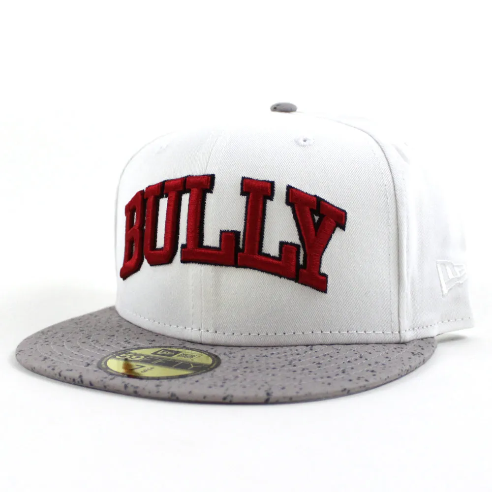 Bully New Era 59Fifty Fitted Hat (Glacial White Cement Speckled Air Jordan IV V White Cement OG Gray Under Brim)