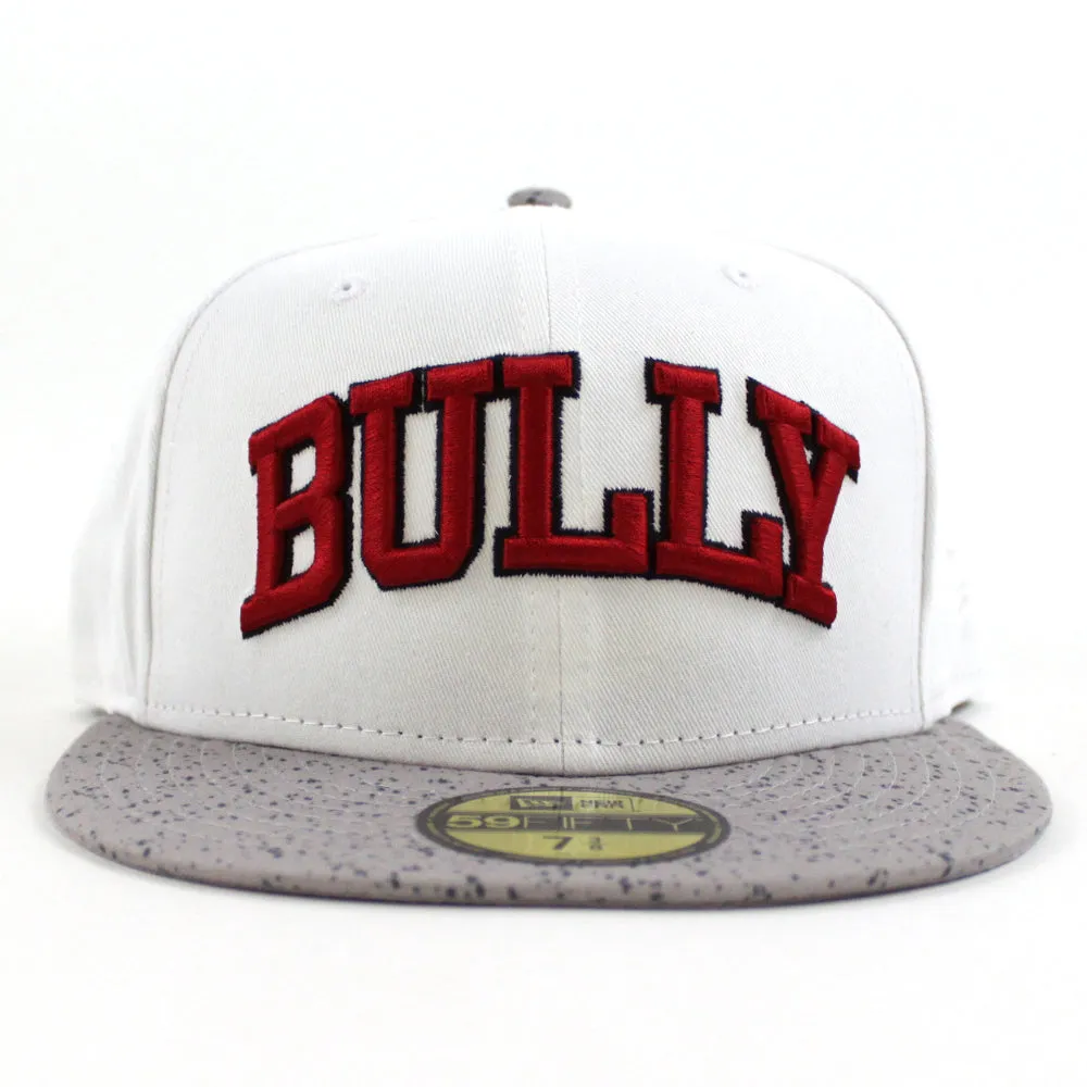 Bully New Era 59Fifty Fitted Hat (Glacial White Cement Speckled Air Jordan IV V White Cement OG Gray Under Brim)